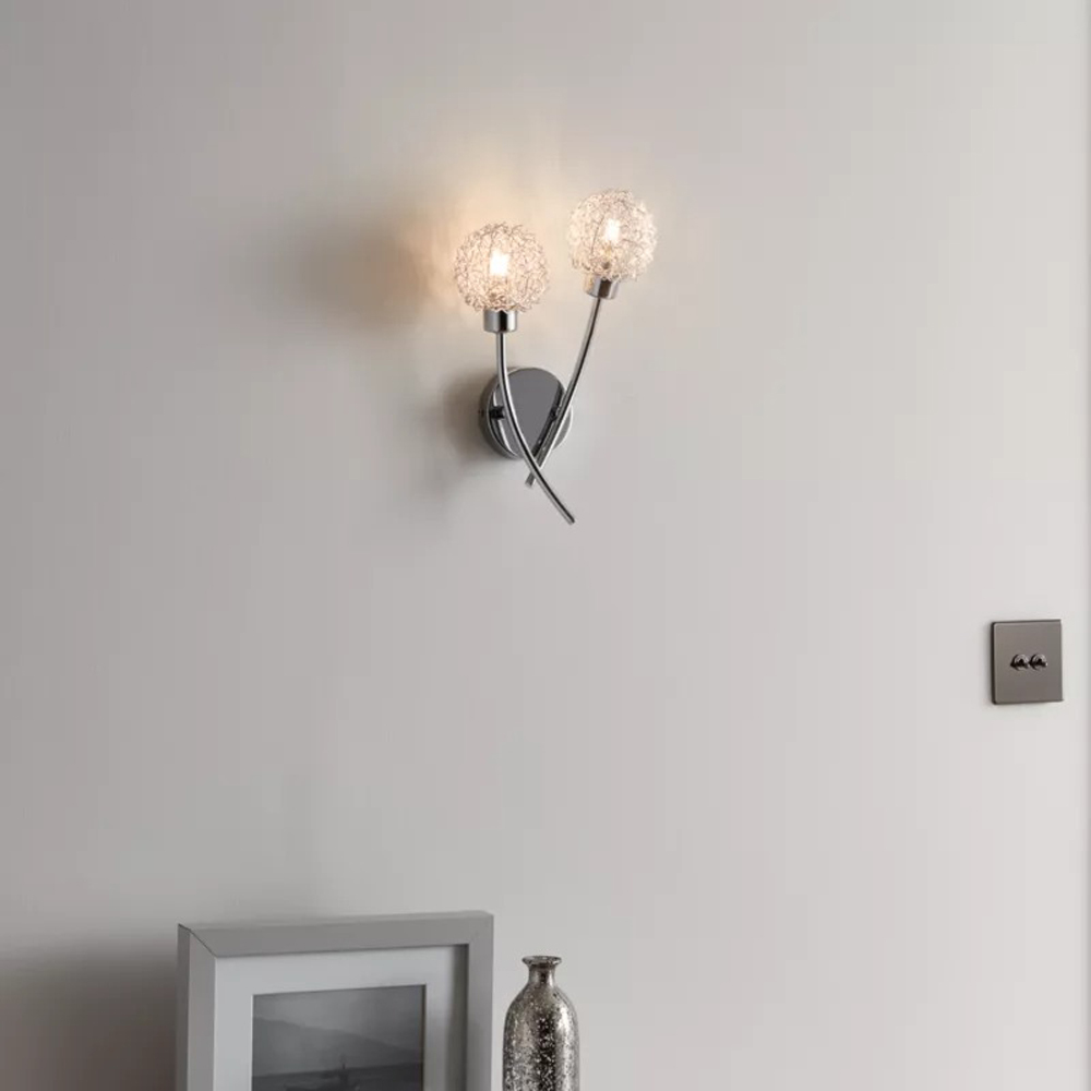 Aplica de perete Phaidros GoodHome, 2  G9, LED compatibil, argintiu