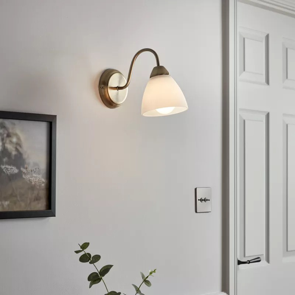 Aplica de perete Saucats GoodHome, E27, LED compatibil, auriu
