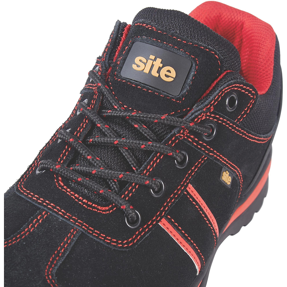 Pantofi de protectie SITE Coltan, marimea 44, negru-rosu