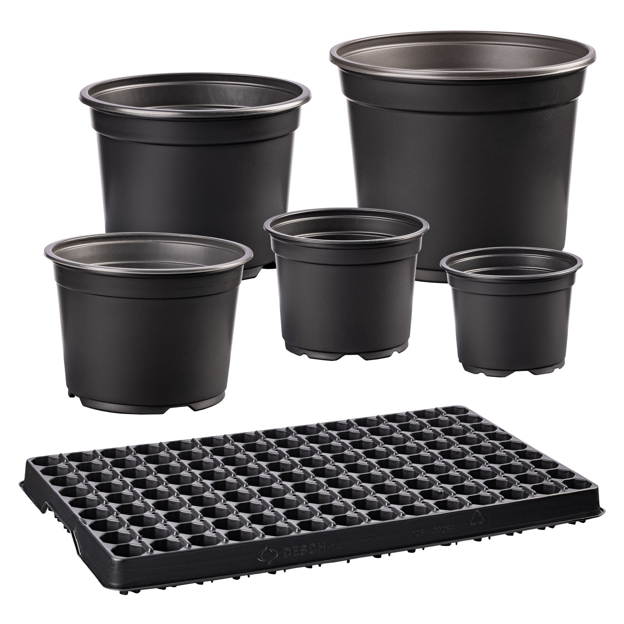 Ghiveci rotund, plastic, 12 cm, negru