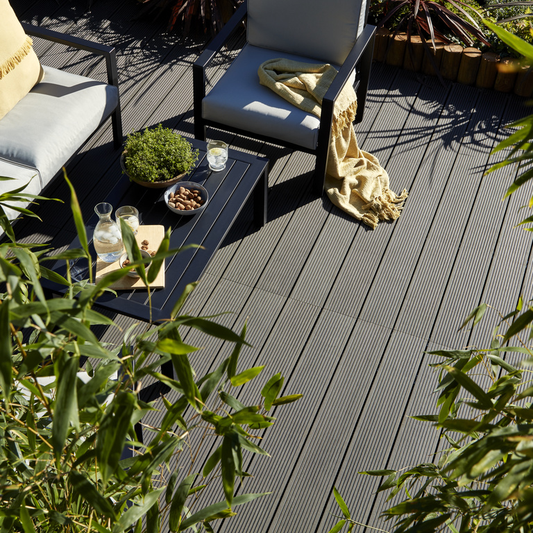 Dusumea pentru terasa KLIKSTROM Premium, 220 x 14.5 x 2.1 cm, WPC, gri antracit