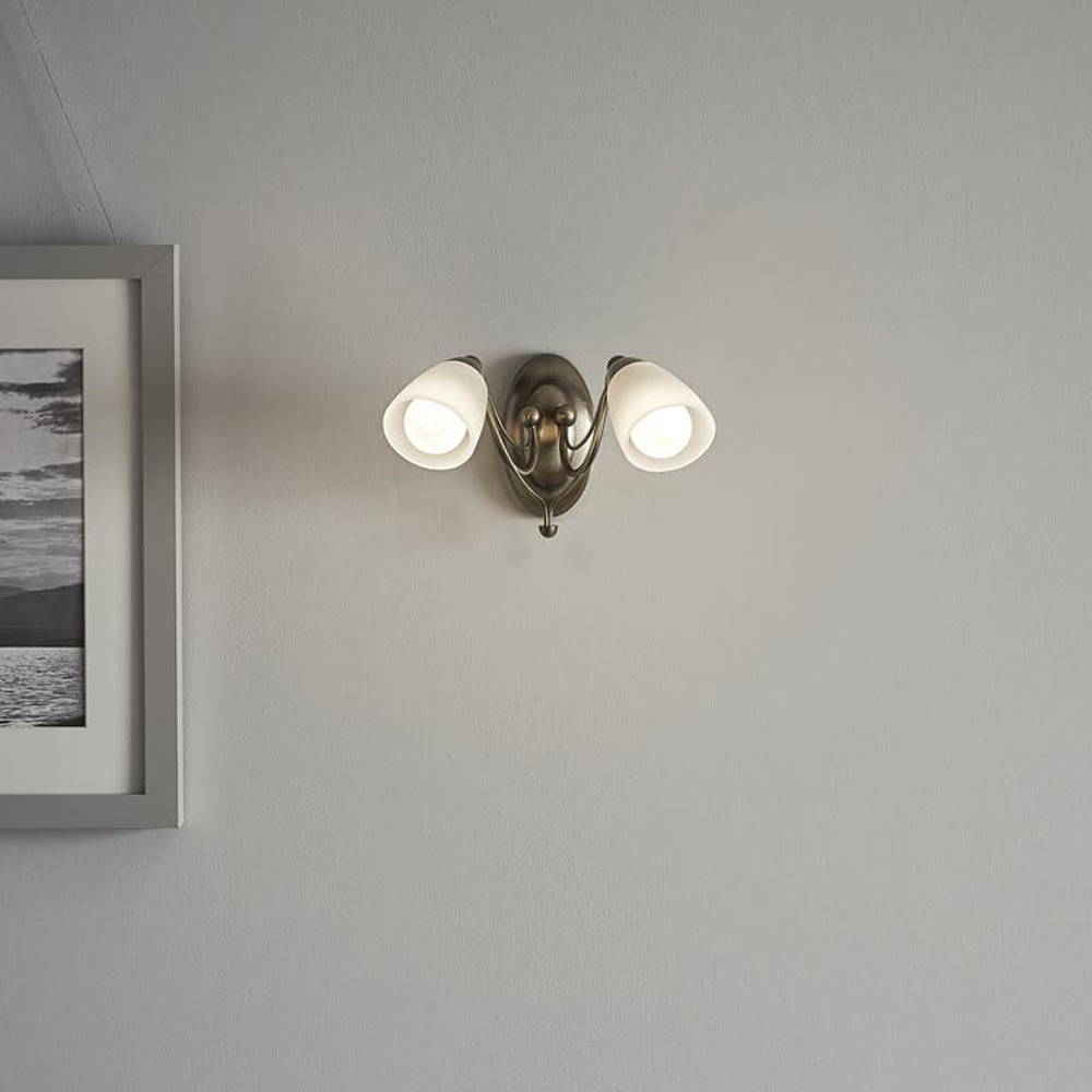 Aplica de perete Trivia GoodHome, 2  E14, LED compatibil, auriu