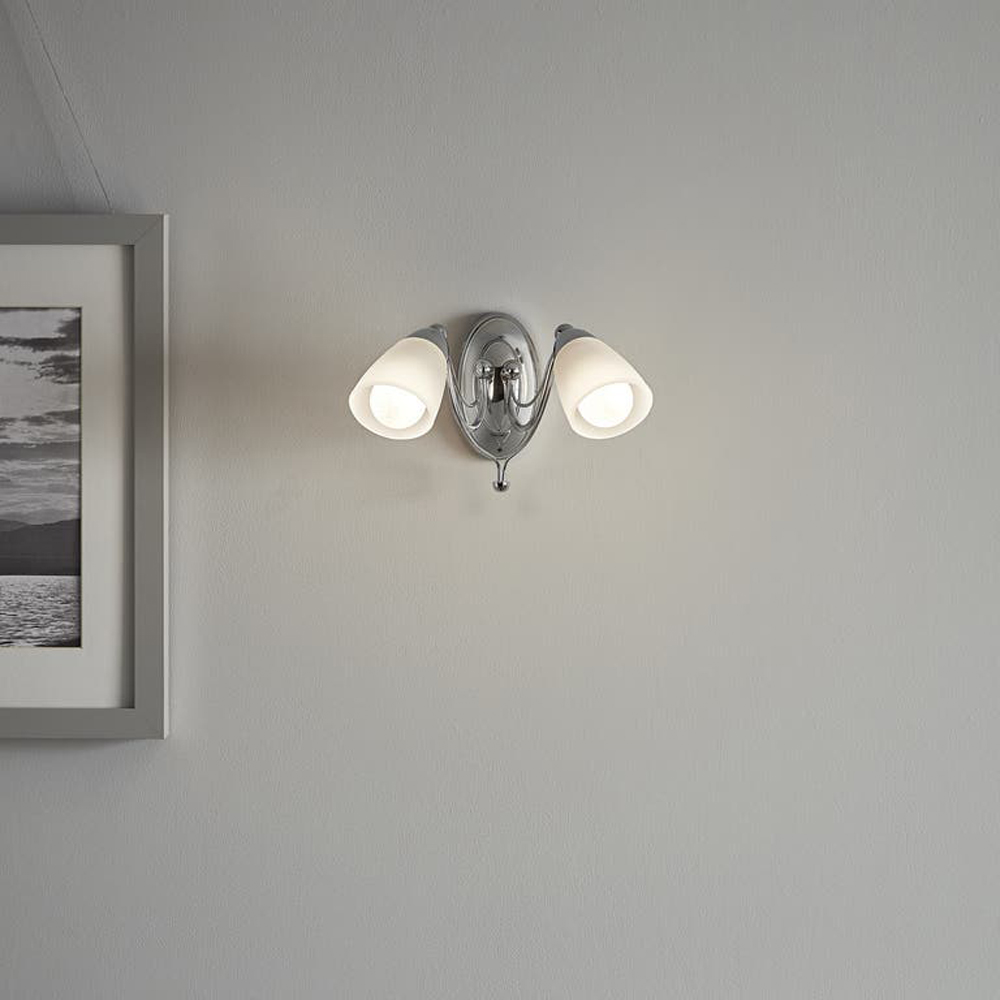 Aplica de perete Trivia GoodHome, 2  E14, LED compatibil, argintiu