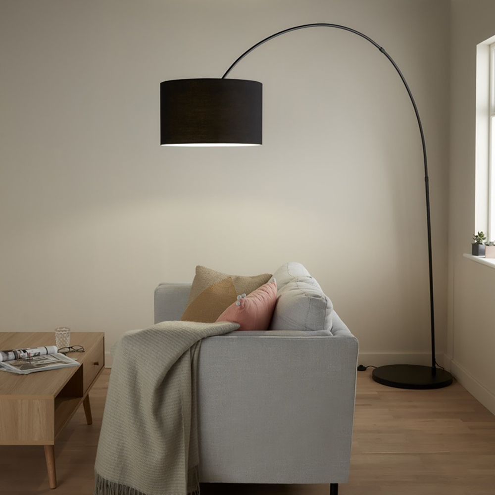 Lampadar GOODHOME Alacrane, 22 x 19 cm, E27, 42W, IP20, negru mat