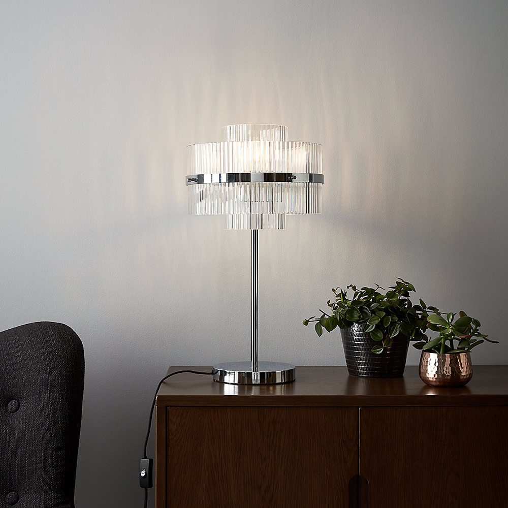 Veioza GOODHOME Conjola, E27, IP20, argintiu
