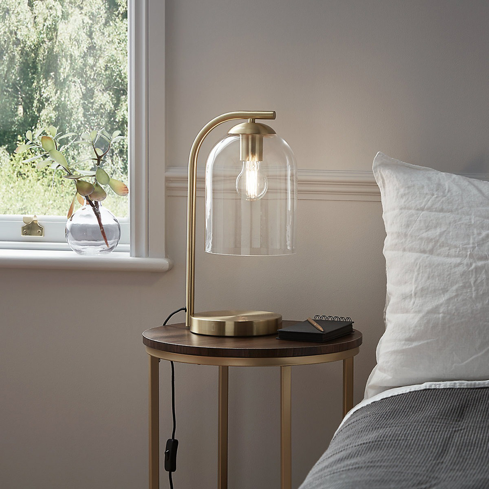 Veioza GOODHOME Thestias, E27, IP20, auriu
