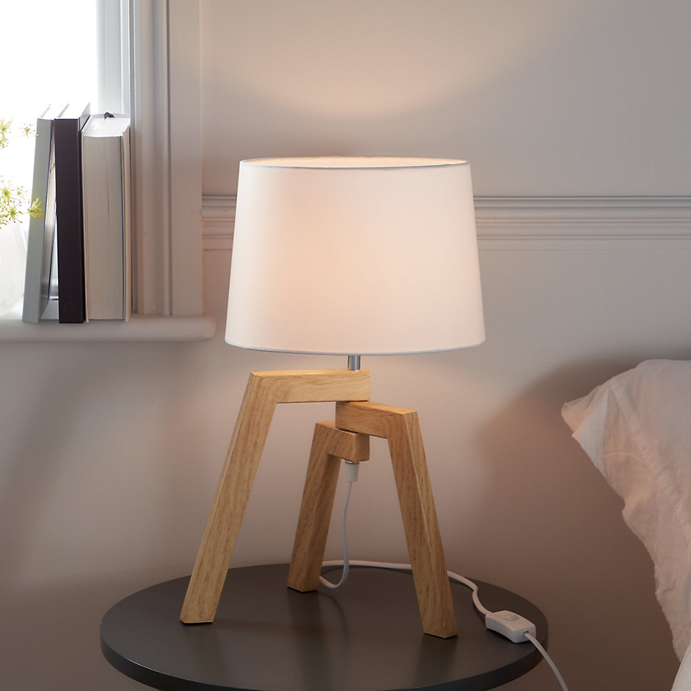 Veioza GOODHOME Trianoy, E14, IP20, alb