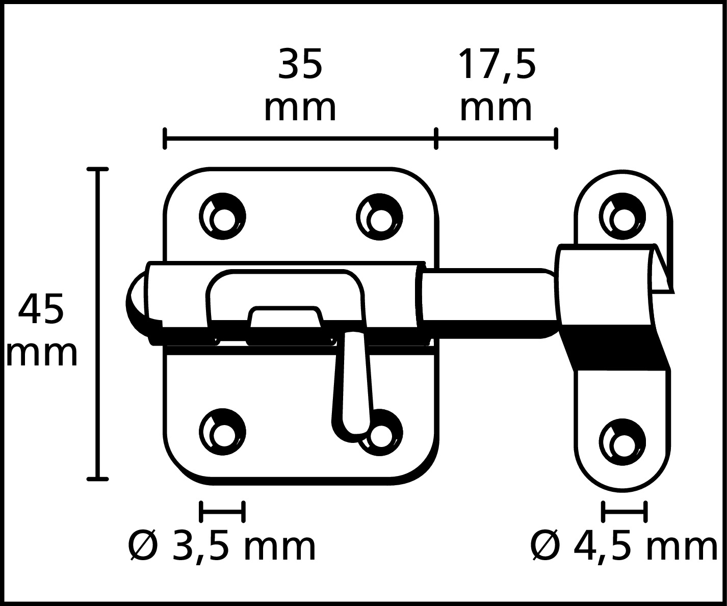 Inchizator Drept 35Mm Nichelat