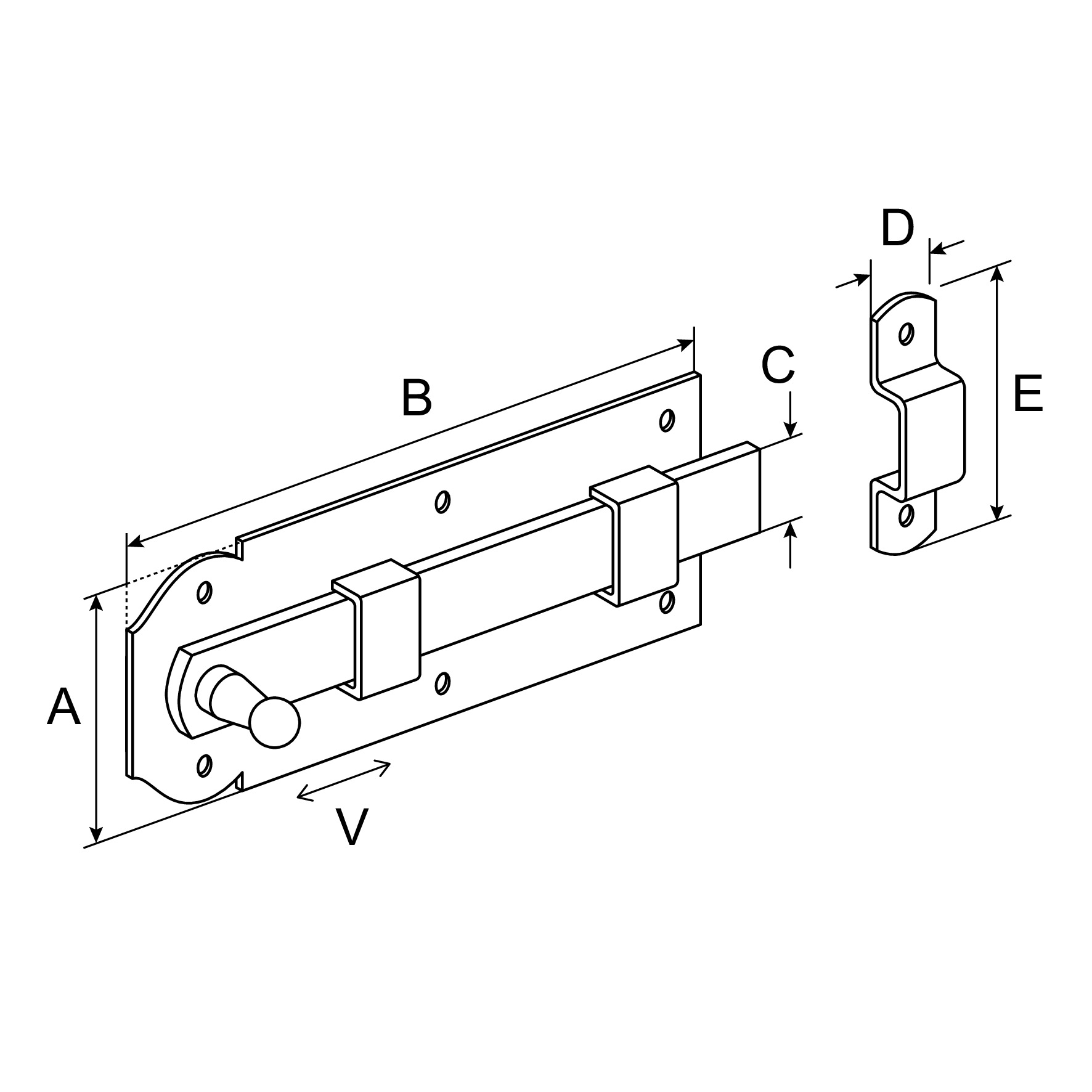 Ivar Cu Lacat Cu Clama 120Mm Znc