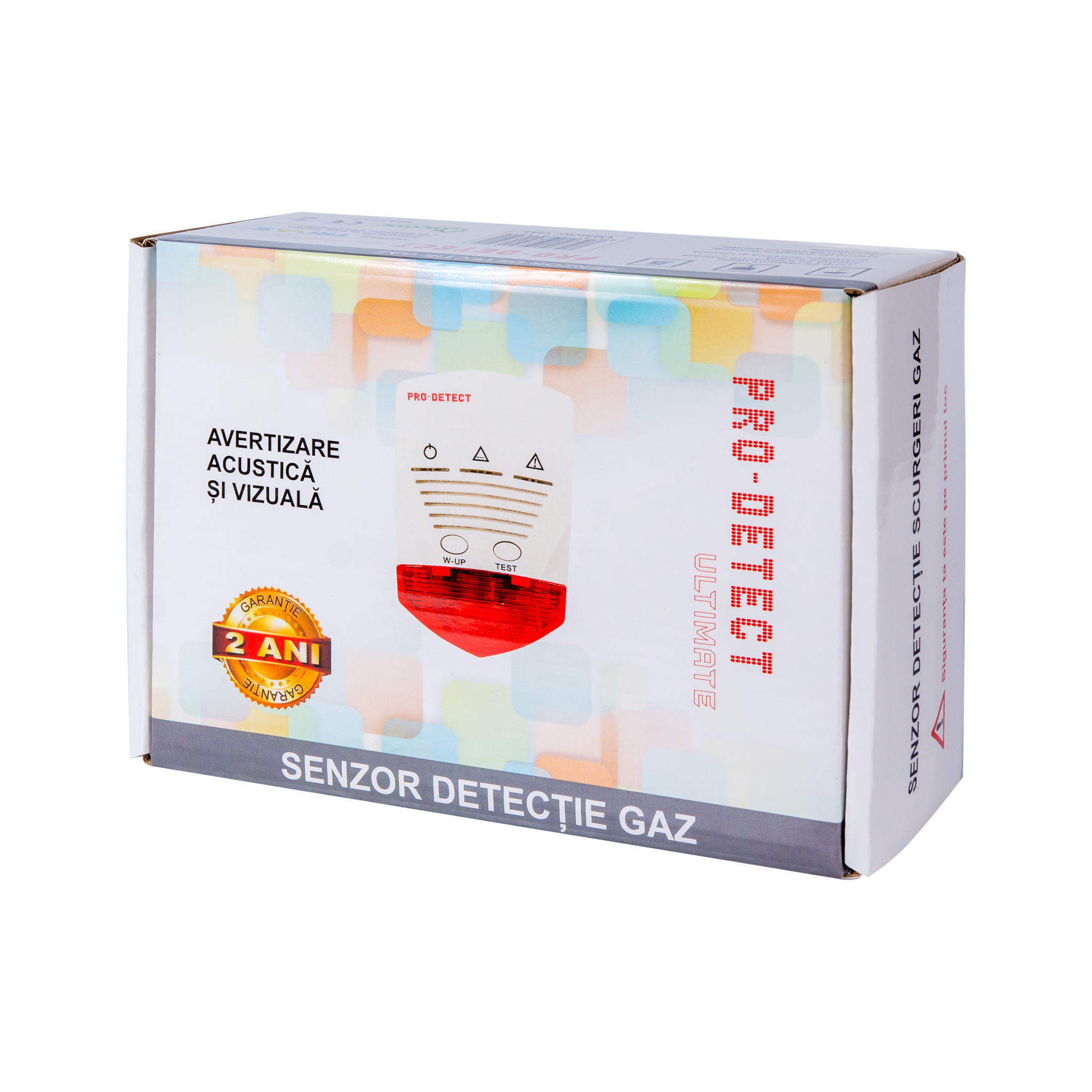 Detector de gaz Pro Detect, avertizare sonora si luminoasa, 220 V, alb
