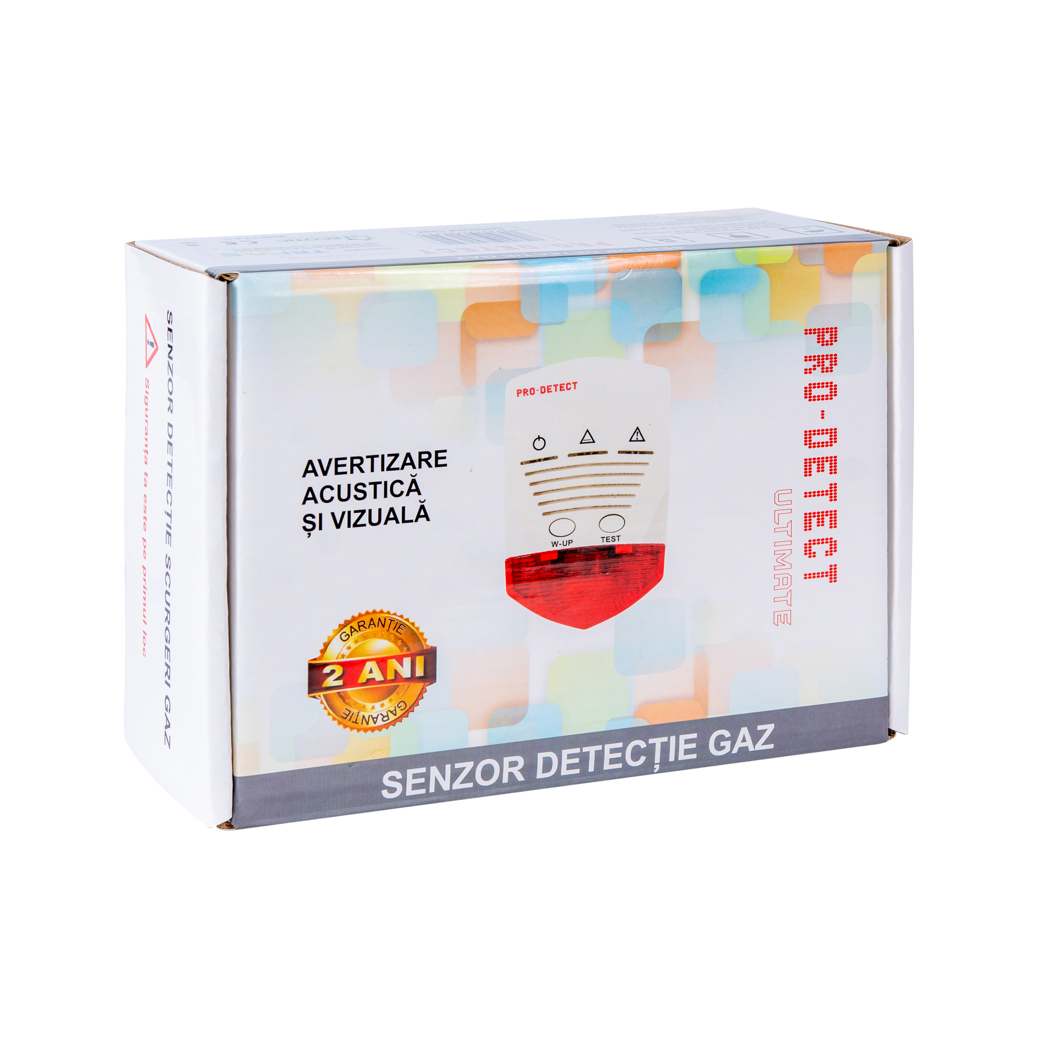 Detector de gaz Pro Detect, avertizare sonora si luminoasa, 220 V, alb