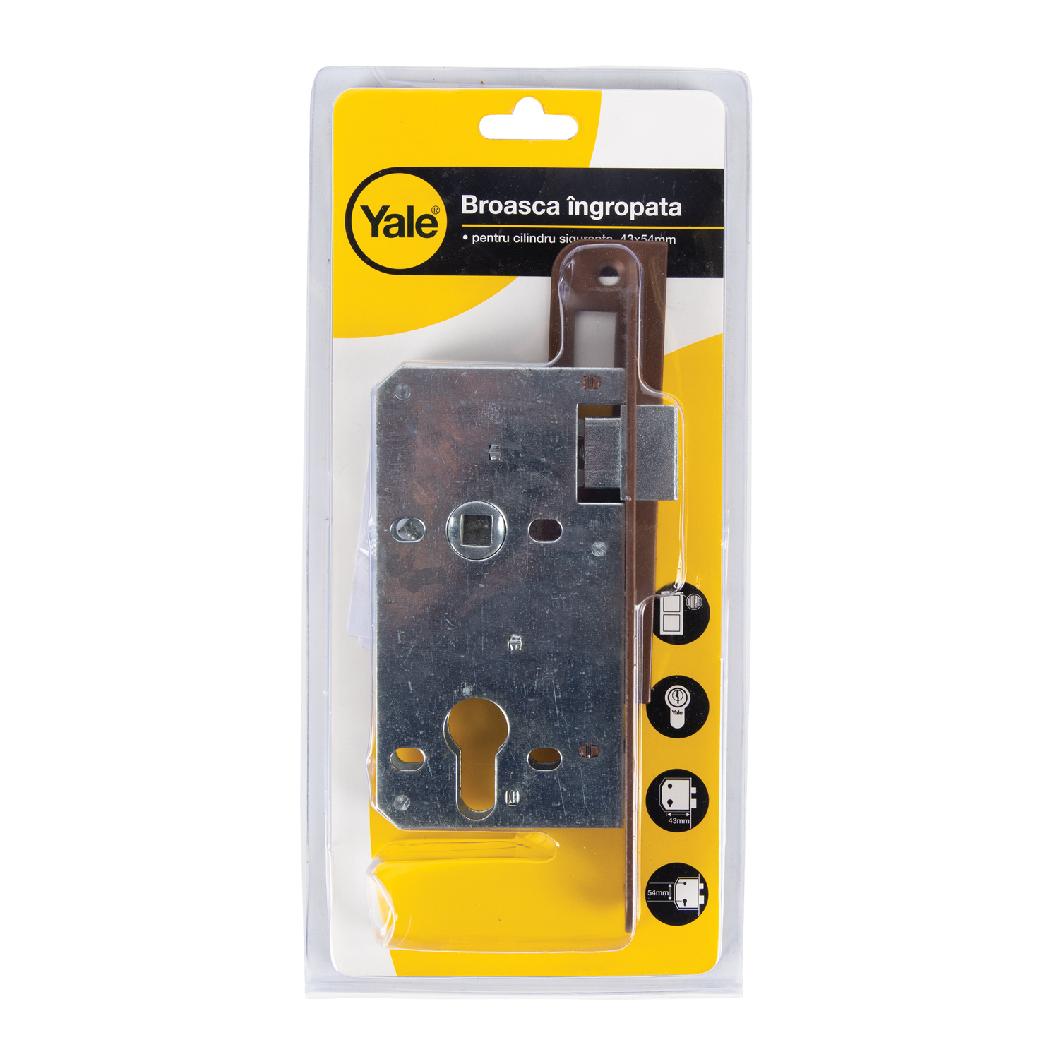 Broasca ingropata usa exterior YALE, 43x54 mm, cilindru, maro