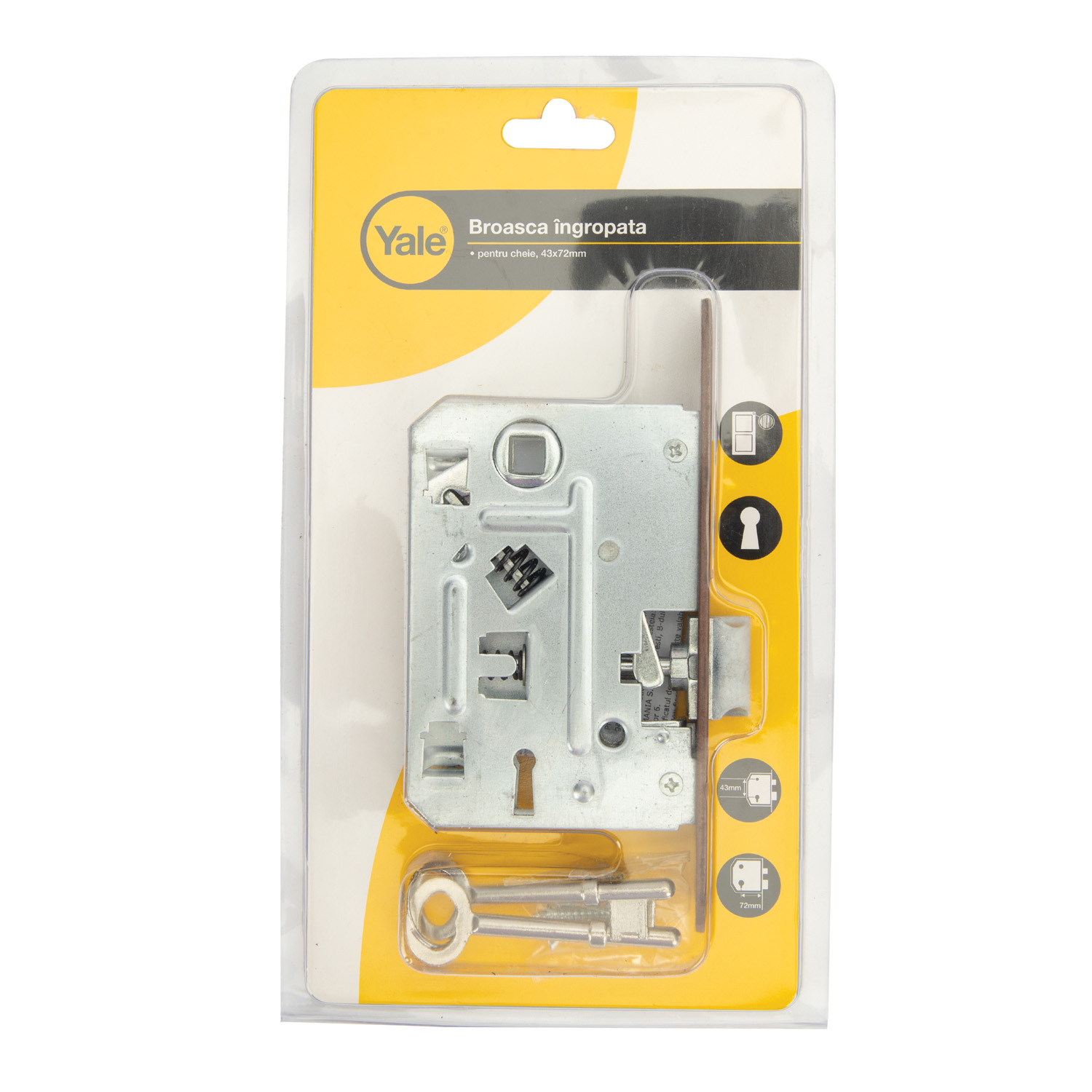 Broasca ingropata YALE, 43x72 mm, cheie, maro