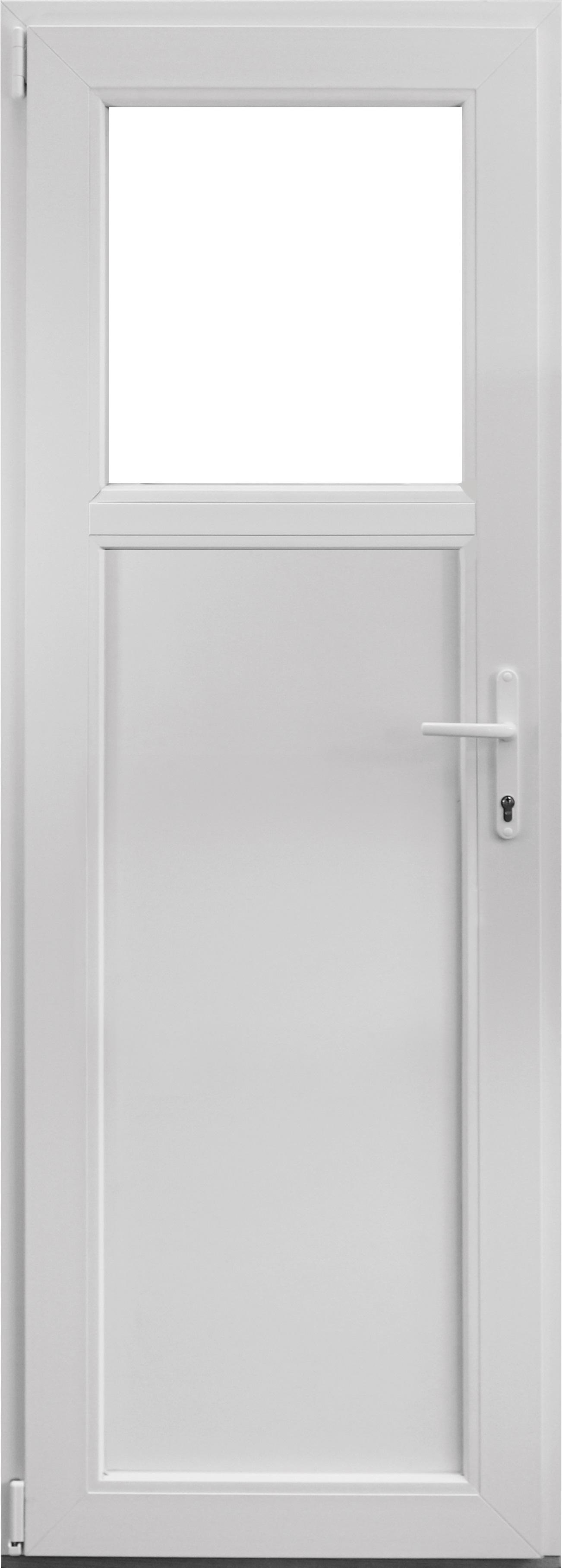 Usa exterior APLAST, cu geam, dreapta, PVC, 88 x 205 cm, alb