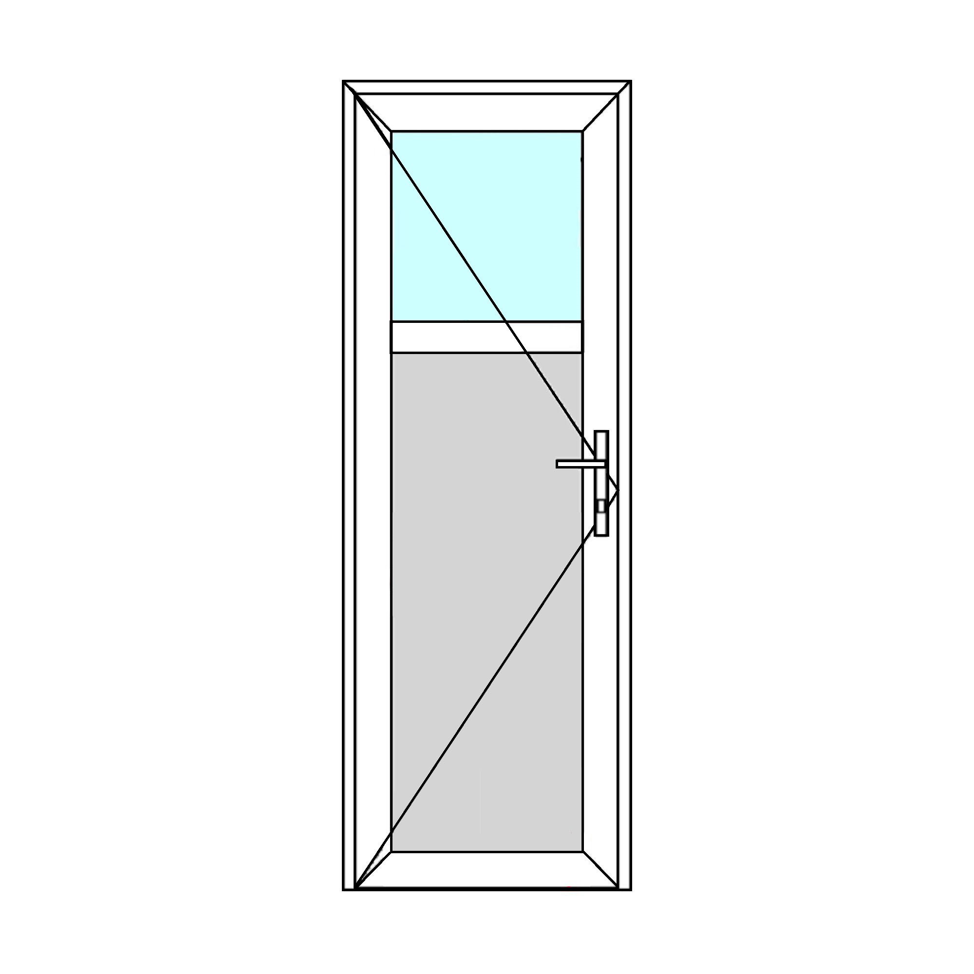 Usa exterior APLAST, cu geam, dreapta, PVC, 88 x 205 cm, alb