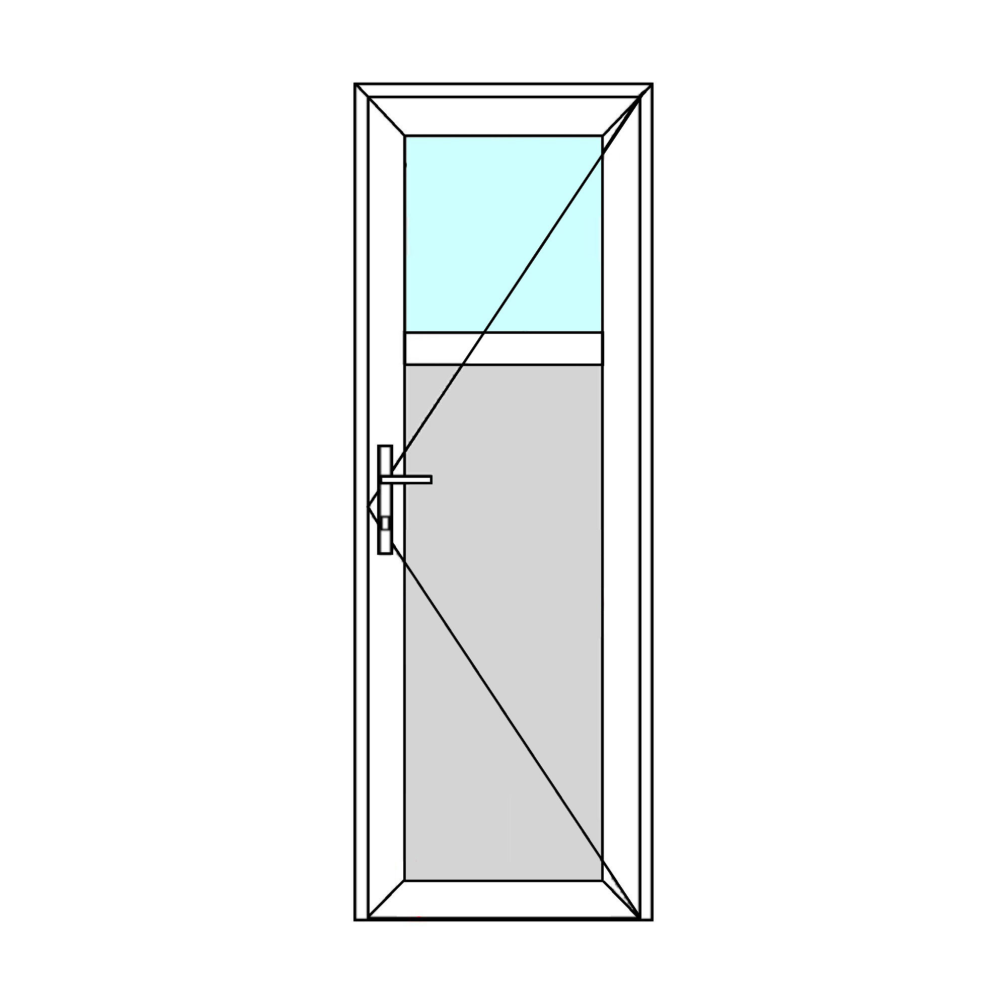 Usa exterior APLAST, cu geam, stanga, PVC, 78 x 205 cm, alb