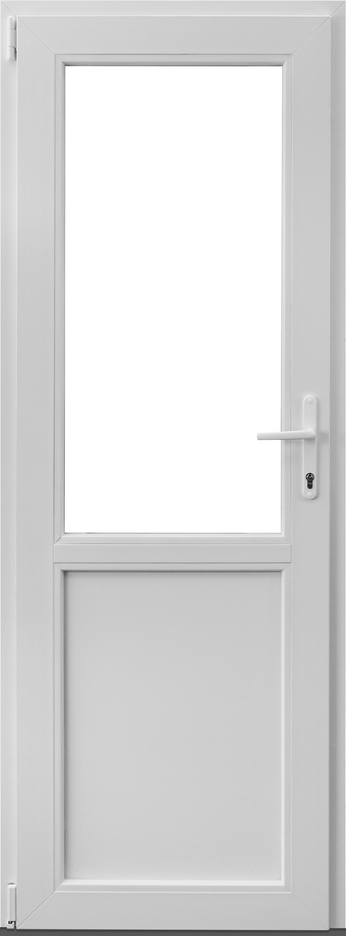Usa exterior APLAST, cu geam, dreapta, PVC, 78 x 205 cm, alb