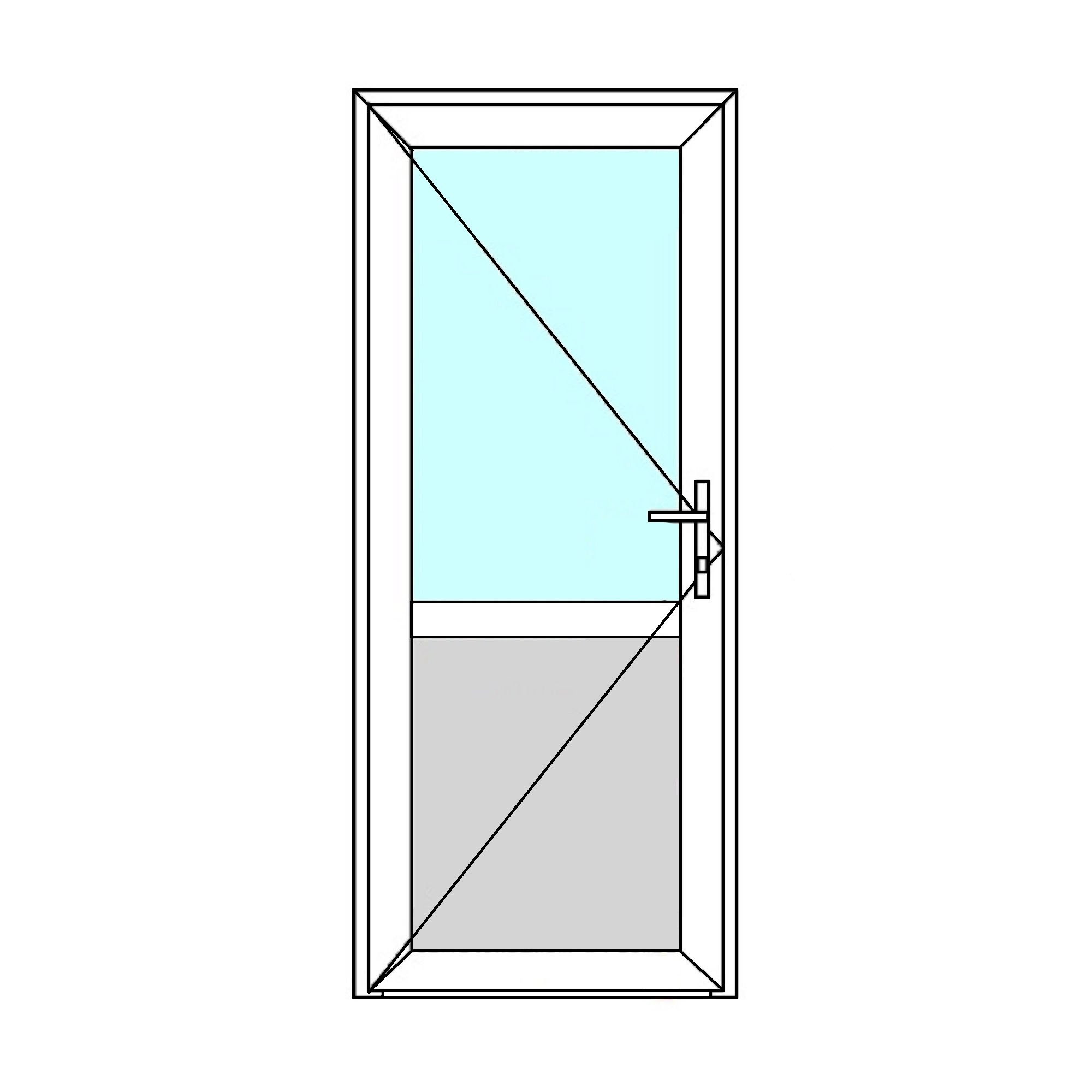 Usa exterior APLAST, cu geam, dreapta, PVC, 78 x 205 cm, alb
