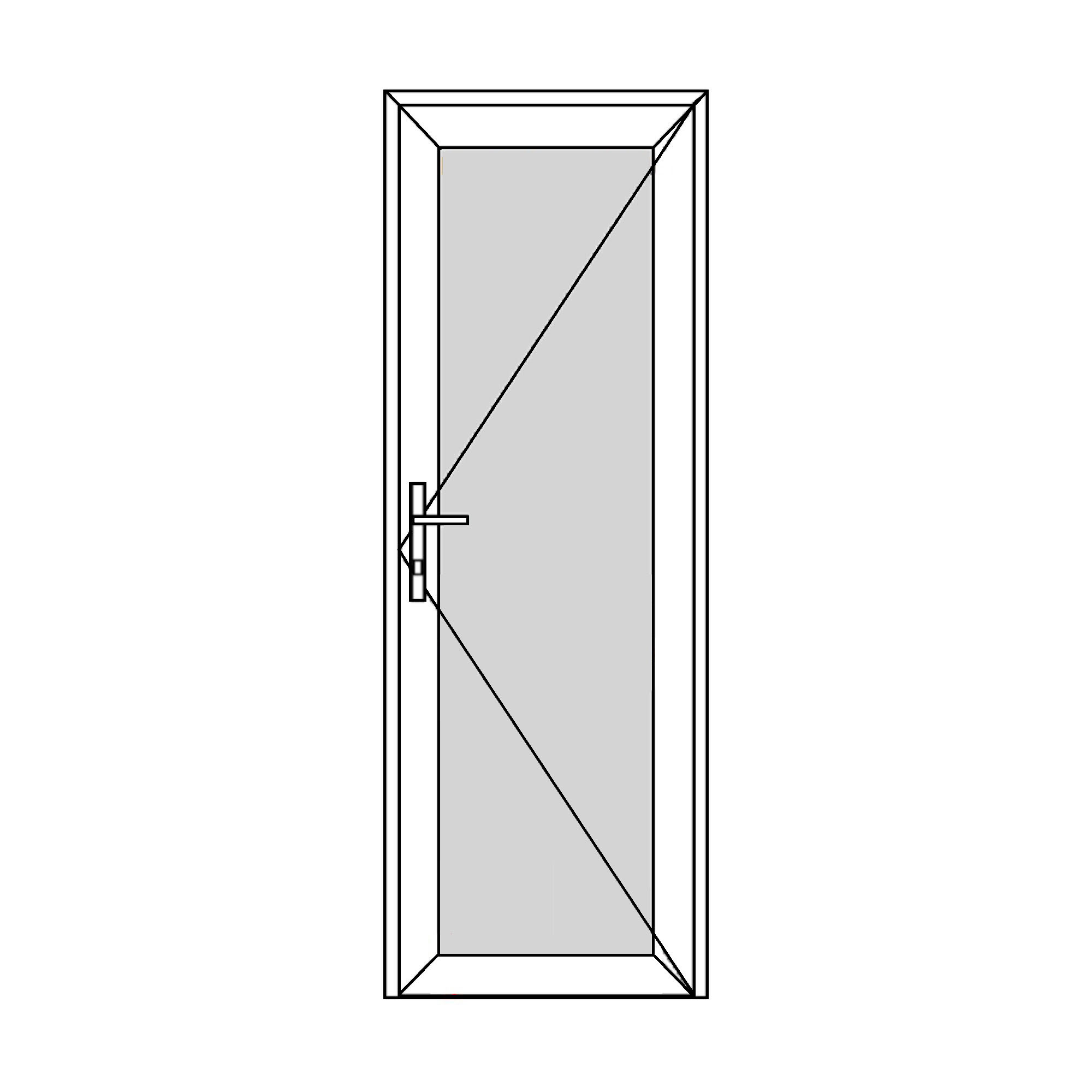 Usa exterior APLAST, fara geam, stanga, PVC, 78 x 205 cm, alb