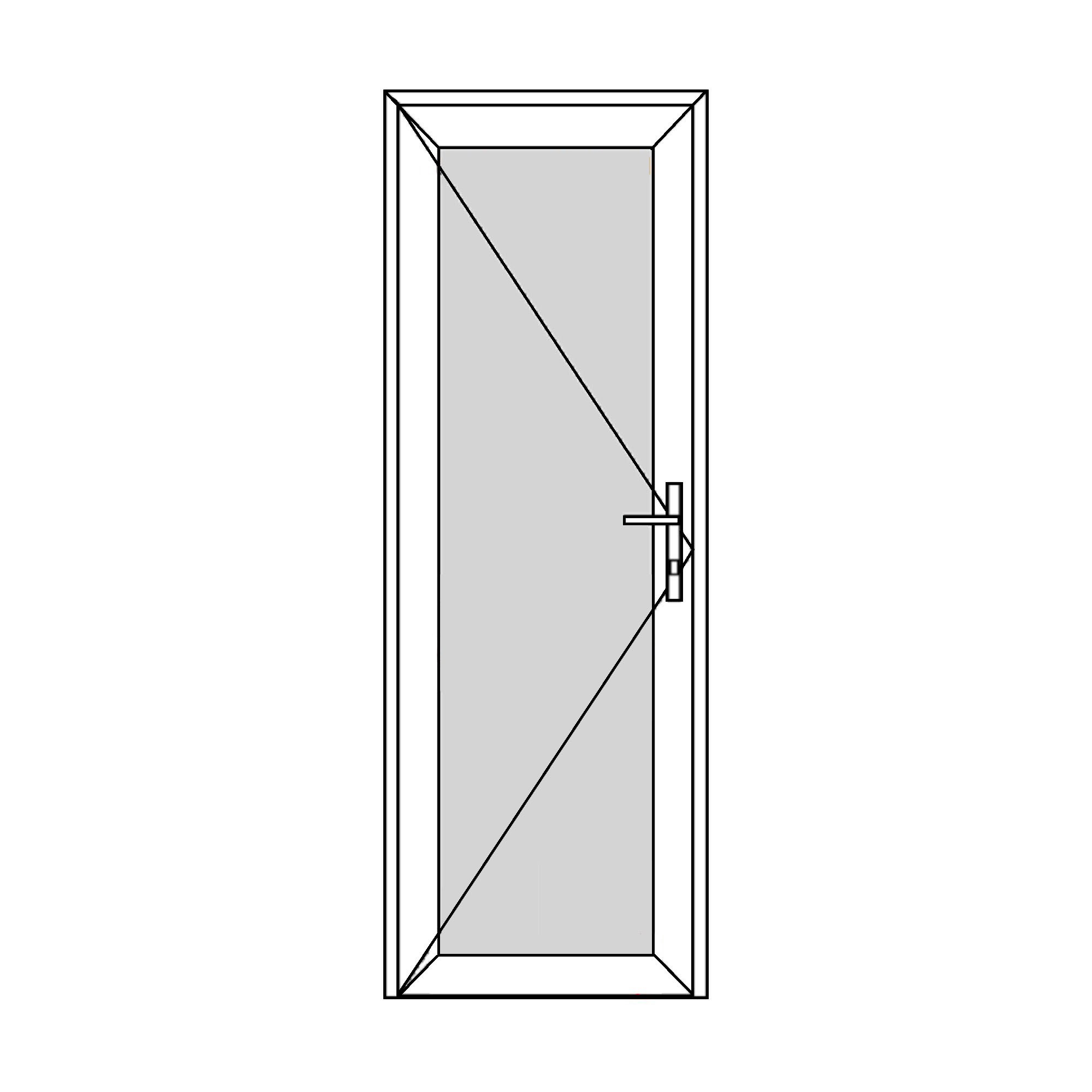 Usa exterior APLAST, fara geam, dreapta, PVC, 78 x 205 cm, alb