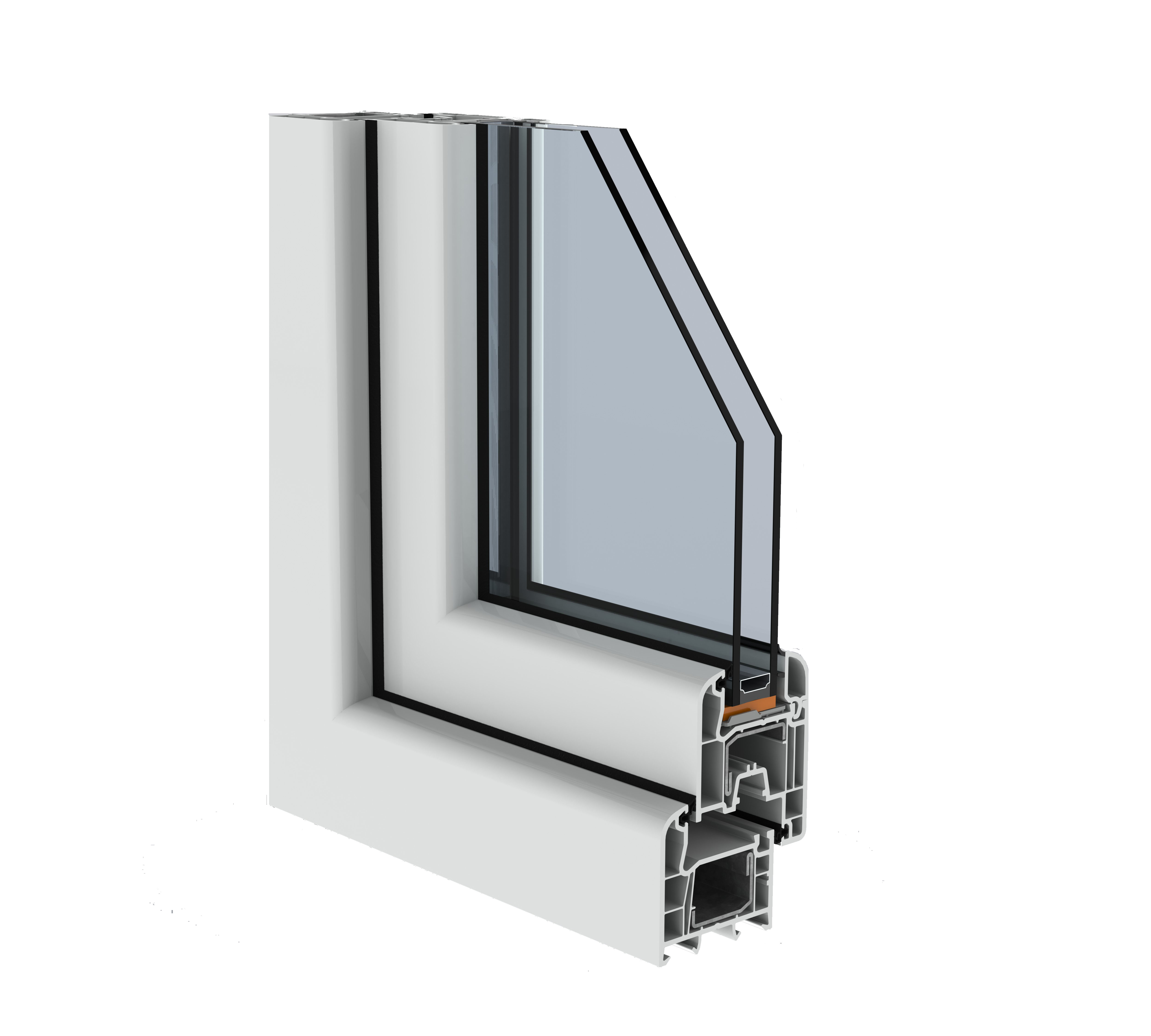 Usa exterior APLAST, cu geam, stanga, PVC, 68 x 190 cm, alb