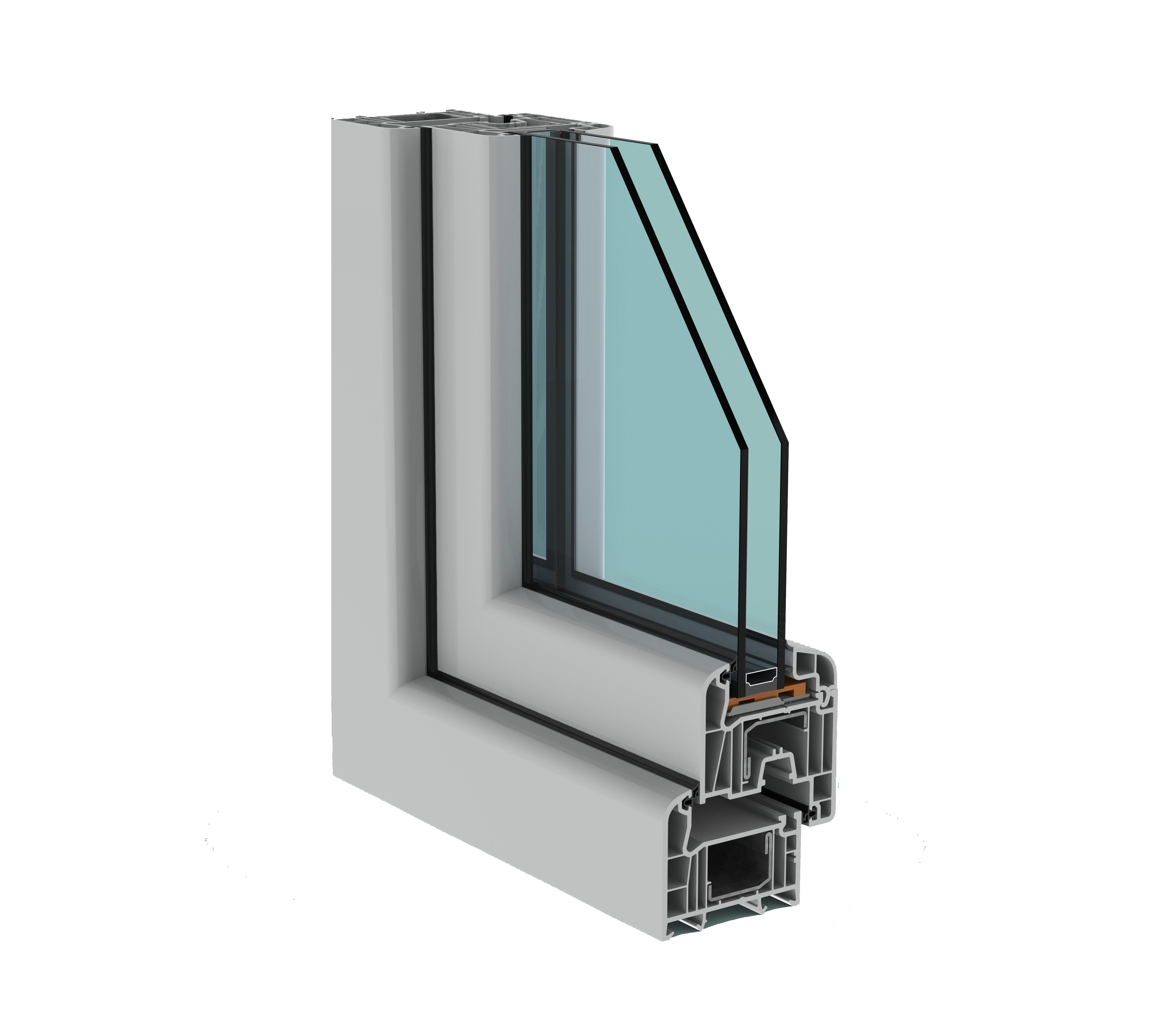 Usa exterior APLAST, cu geam, dreapta, PVC, 88 x 203 cm, maro inchis