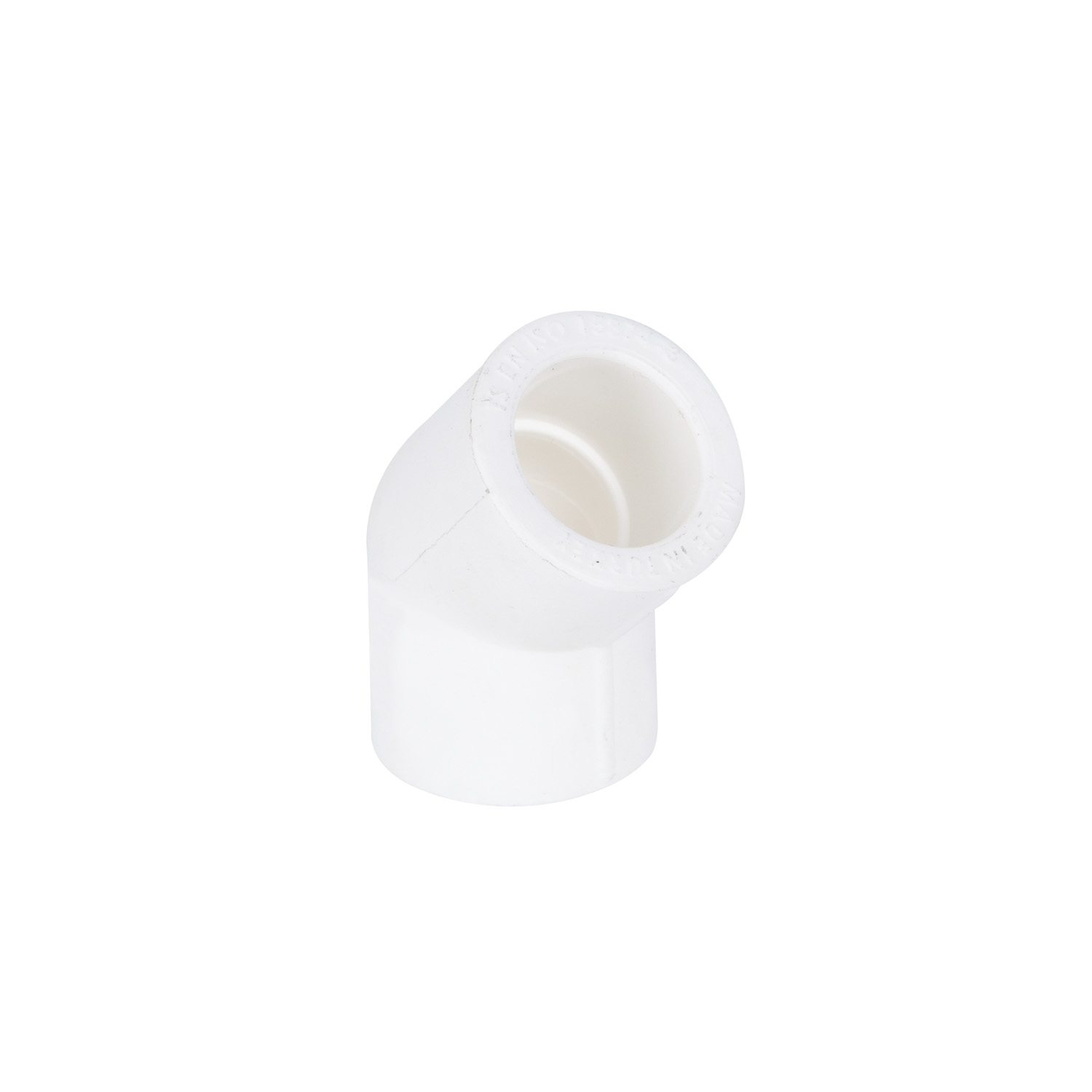 Cot plastic PPR, alb, 20 mm, unghi 45, interior-interior