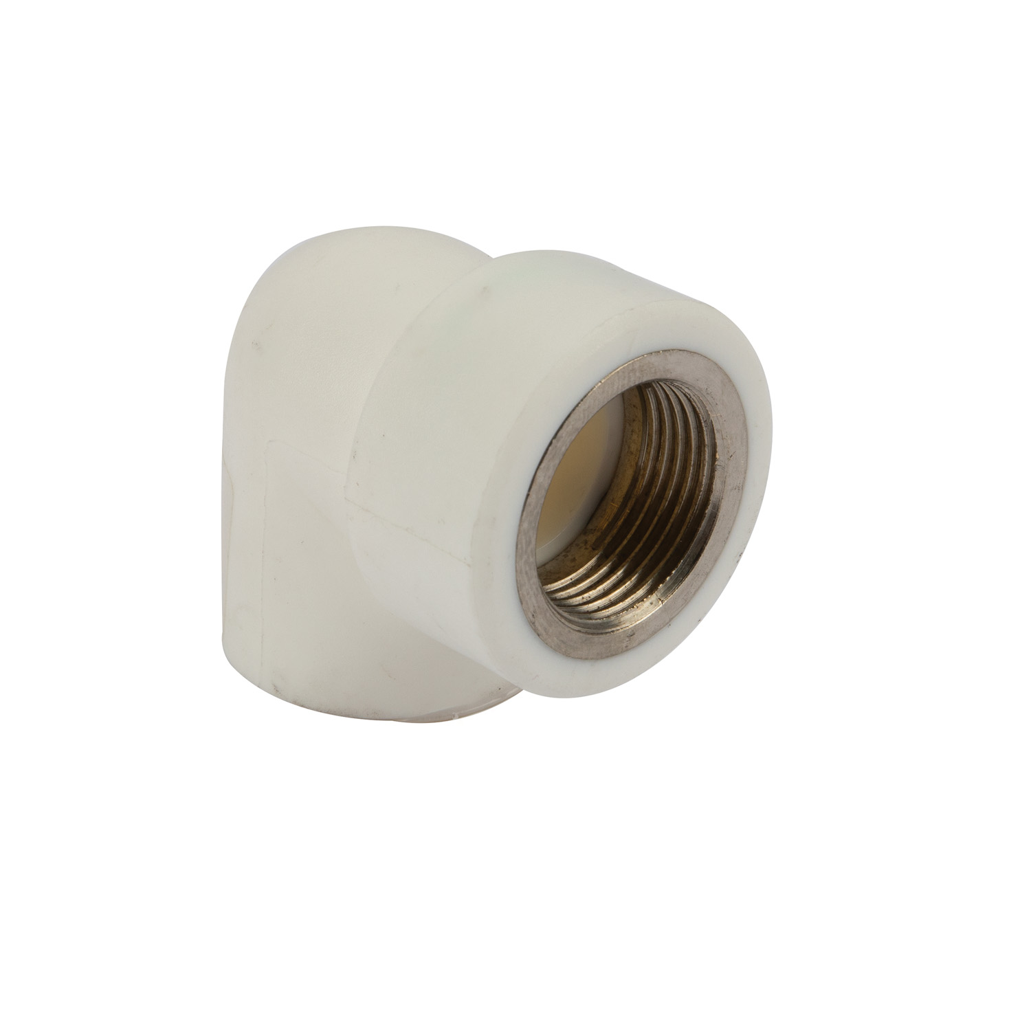 Cot plastic PPR, alb, 25 mm, unghi 90, racord 3/4, filet interior