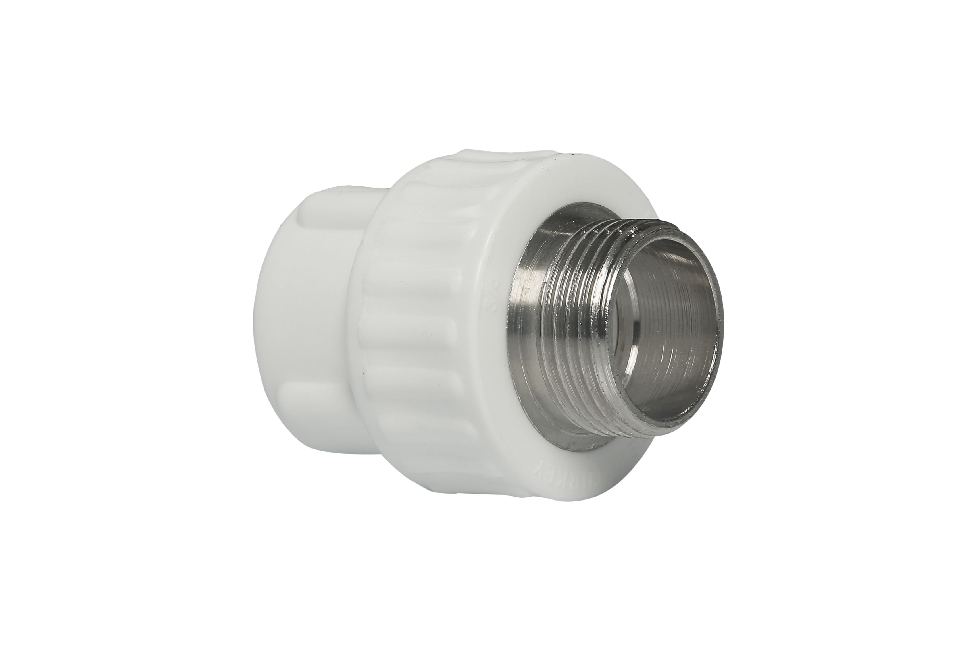 Racord PPR, 25 mm, racord 3/4, filet exterior, alb