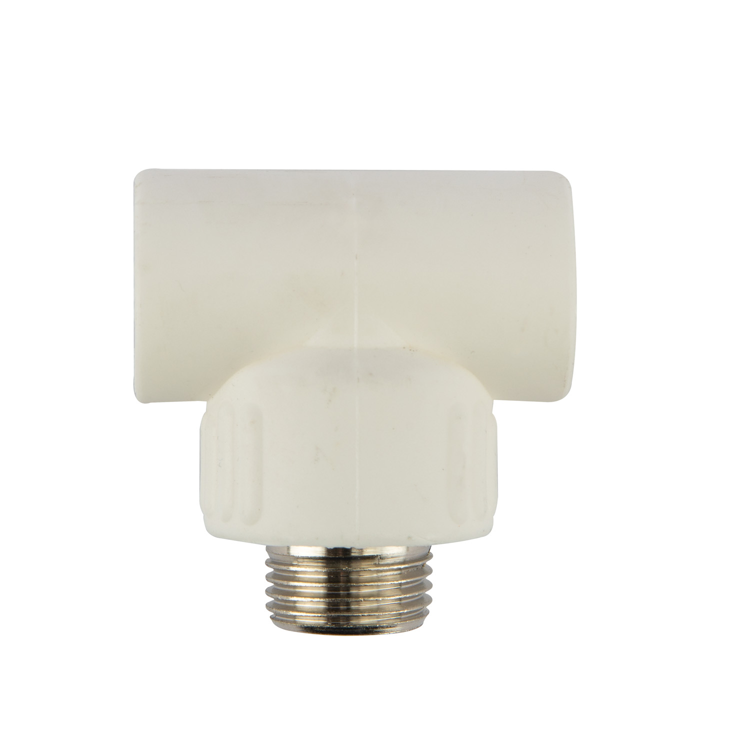 Teu PPR racord, 20 mm, racord 1/2, filet exterior, alb
