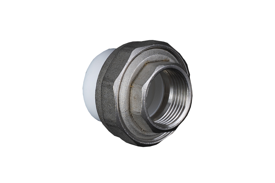 Racord olandez PPR, 32 mm, racord 1, filet interior, alb