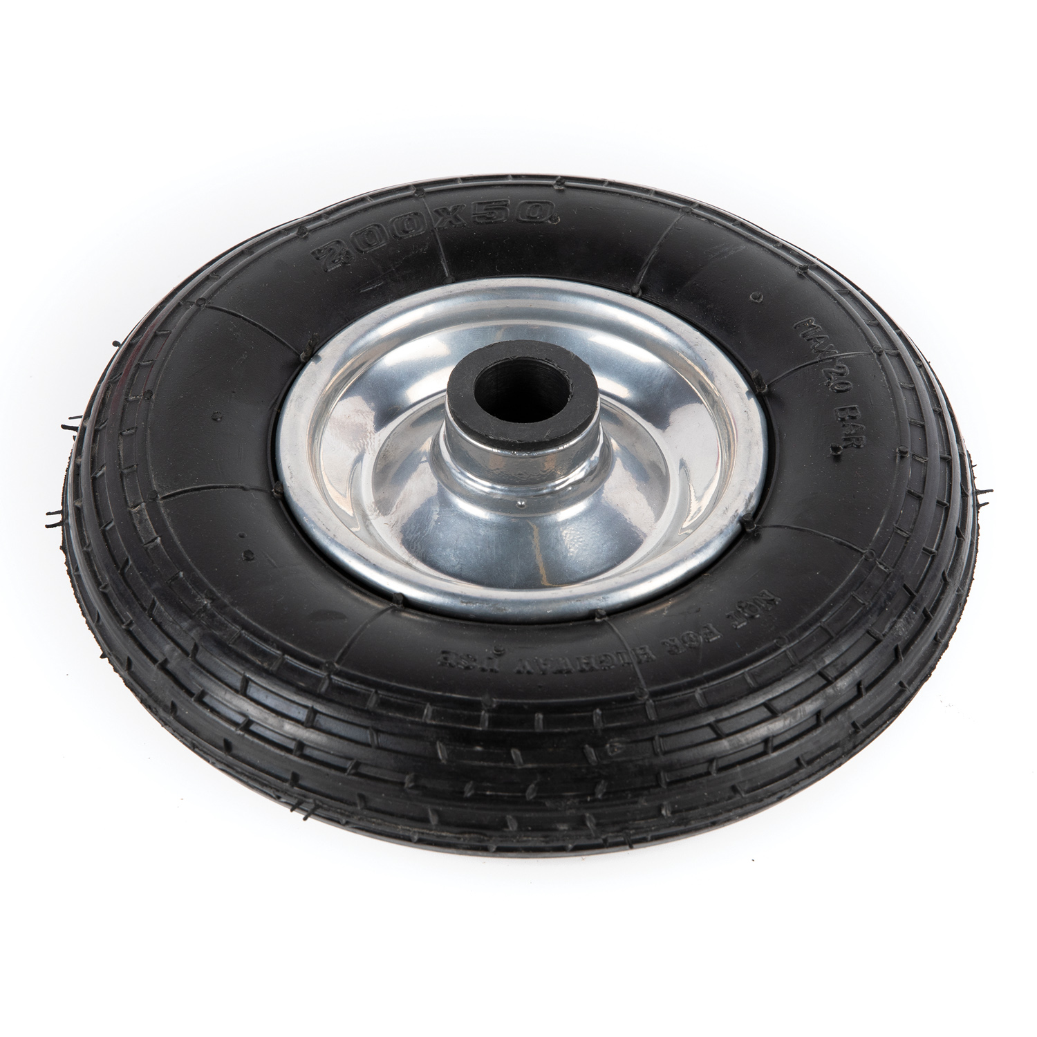 Roata pneumatica cauciuc 200 x 50 mm alezaj 20 mm, 75 kg