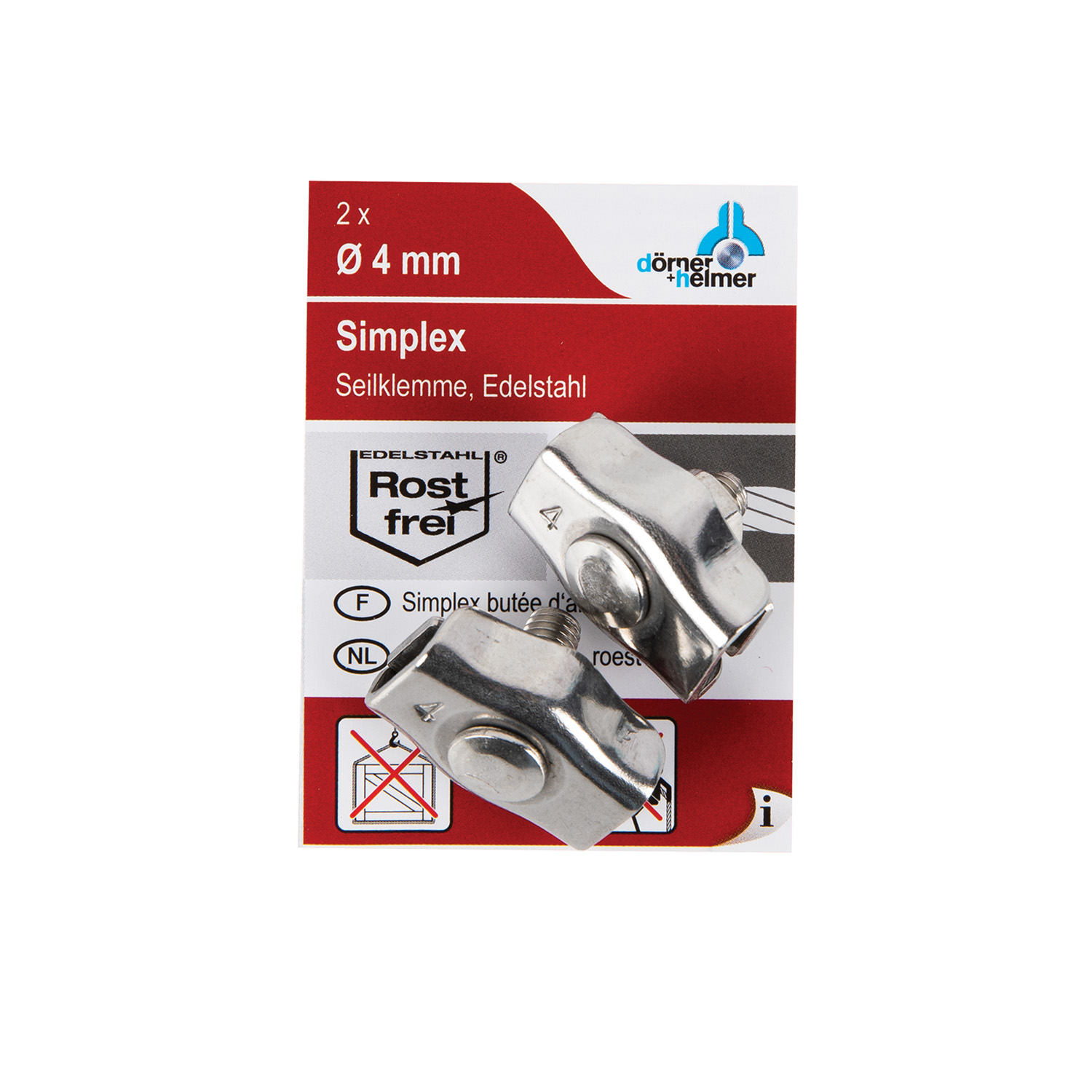 Brida simpla pentru cabluri, 0.4 mm, inox, 2 buc