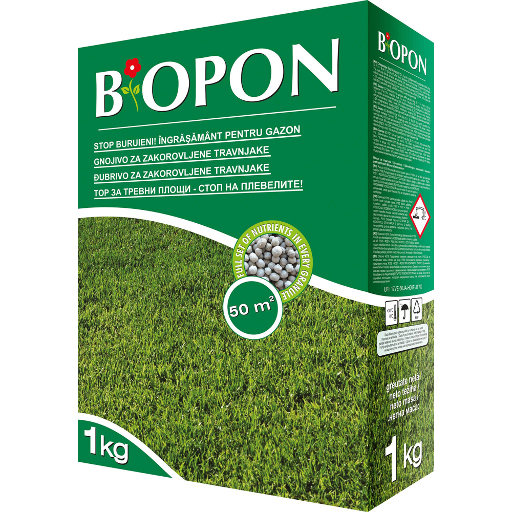 Ingrasamant pentru gazon impotriva buruienilor Biopon, 1 kg kg