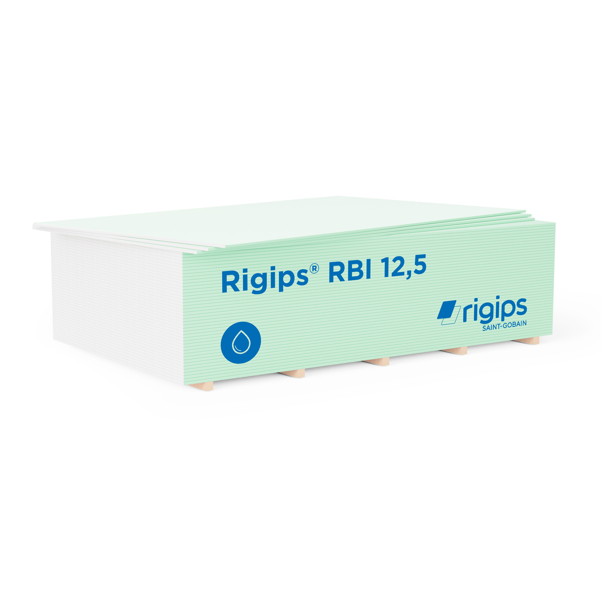 Placa gips carton Rigips RBI, hidrofuga, 12.5 x 1200 x 2600 mm