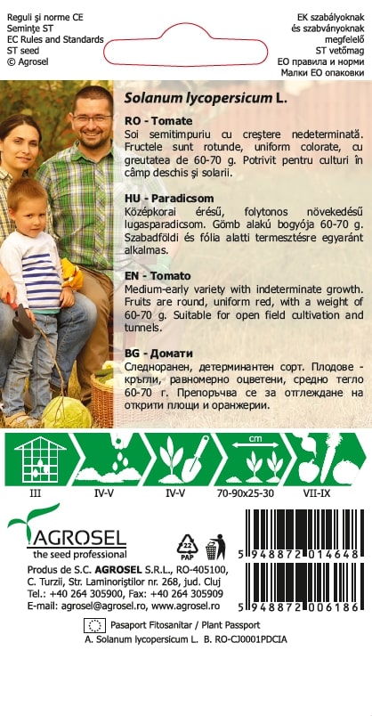 Seminte tomate Moneymaker AGROSEL, 4.35 g