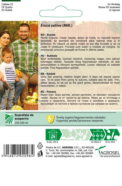 Seminte rucola AGROSEL, 5.15 g