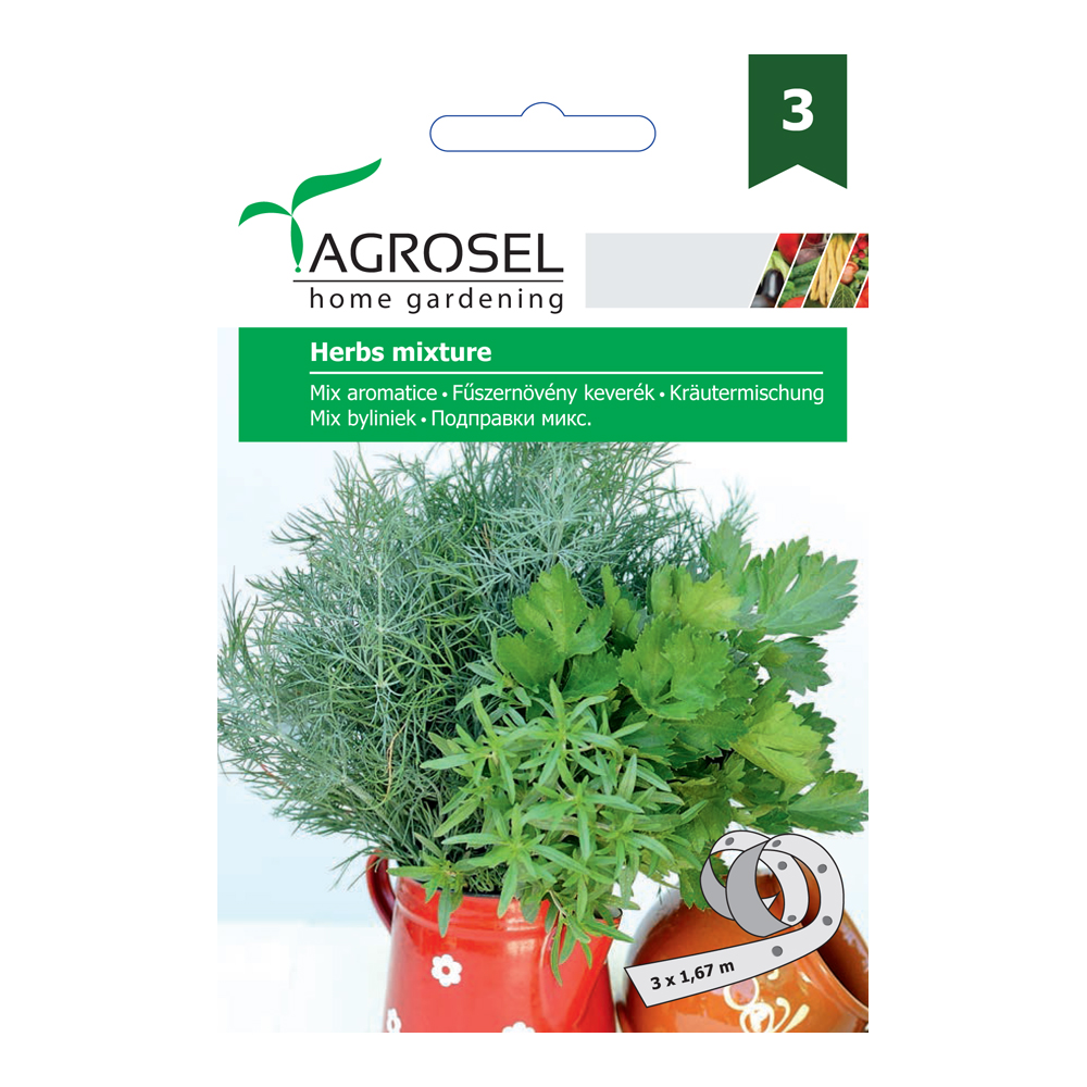 Seminte mix aromatice: cimbru, marar, telina AGROSEL, 5.15 g