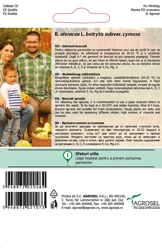 Seminte germeni broccoli AGROSEL, 5.15 g