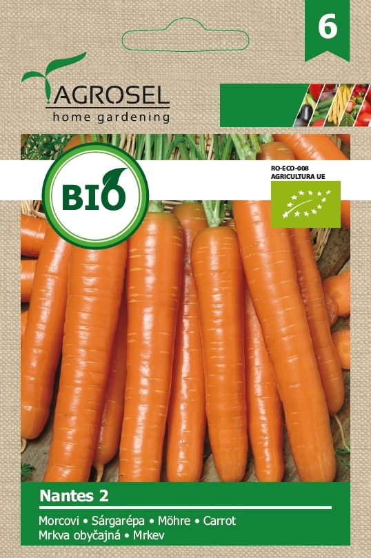 Seminte morcovi Nantes 2 eco AGROSEL, 5.45 g
