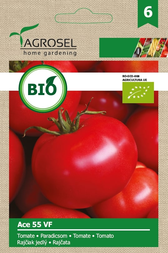 Seminte tomate Ace 55 vf eco AGROSEL, 5.45 g