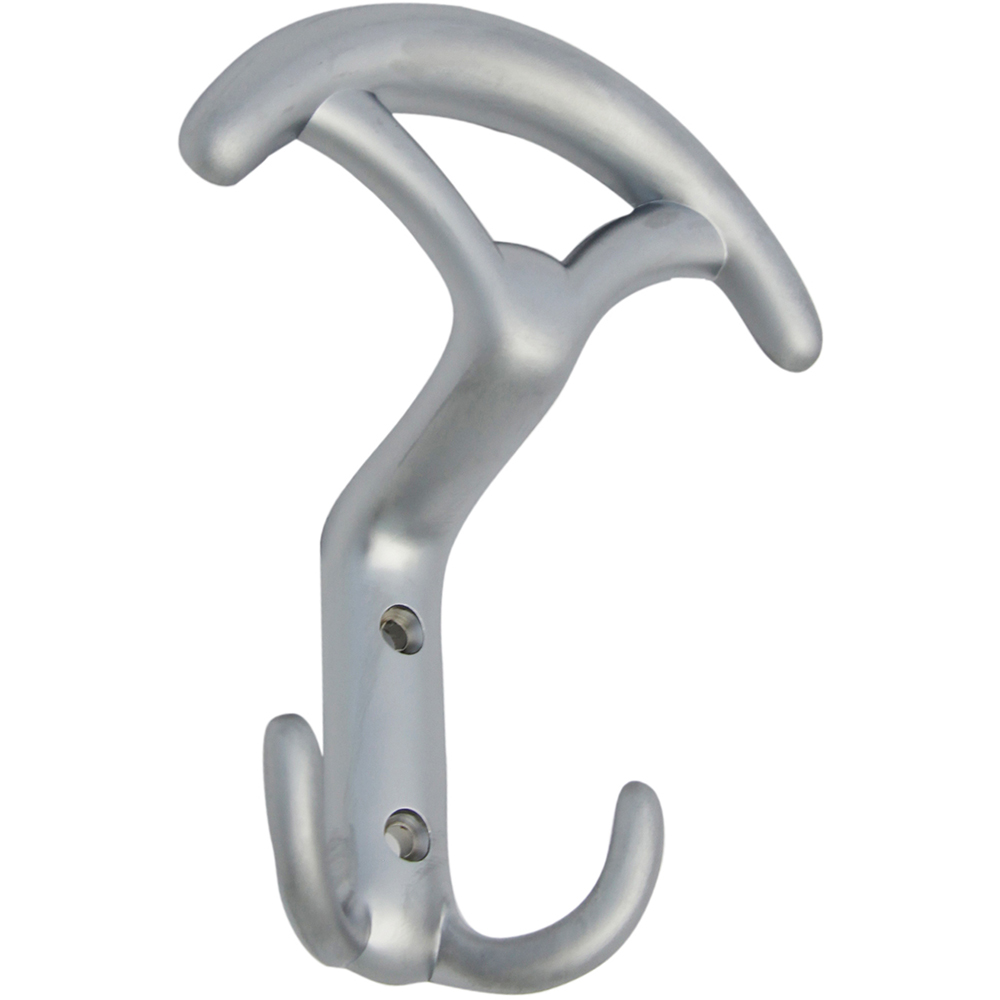 Cuier perete, 2 agatatoari, metal, gri