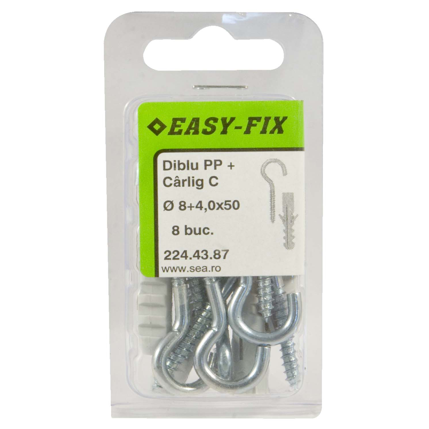 Diblu cu surub SEA, 8 x 40mm, 8buc