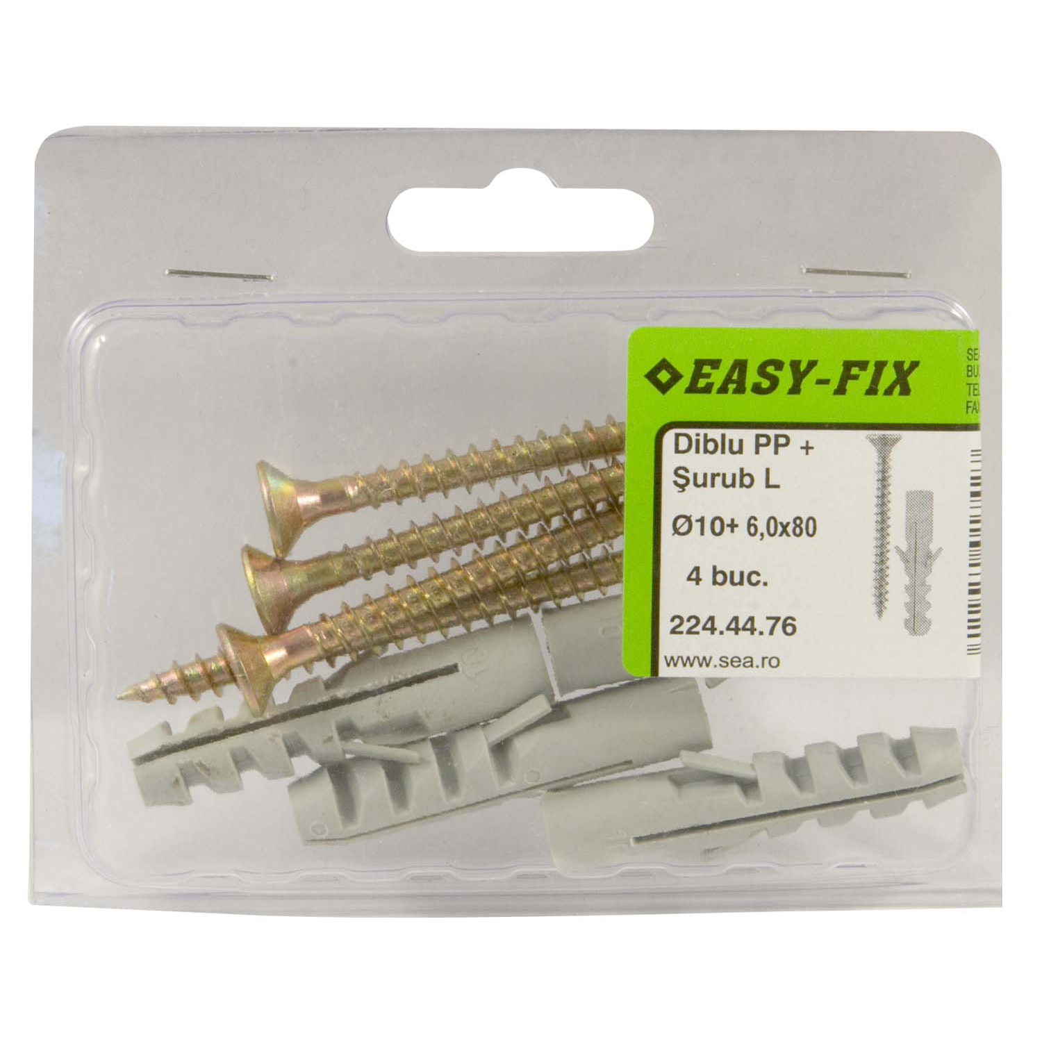 Diblu cu surub SEA, 10 x 50mm, 4buc