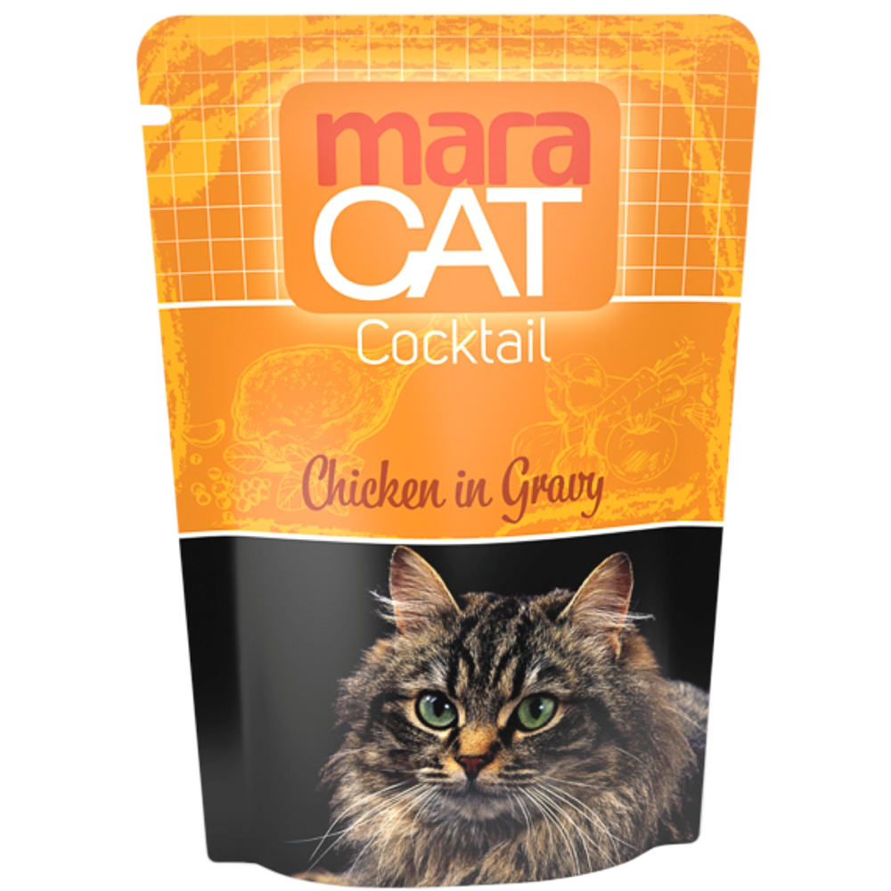 Hrana umeda pentru pisici MARAVET Cocktail, Adult, Pui in sos, 100 g