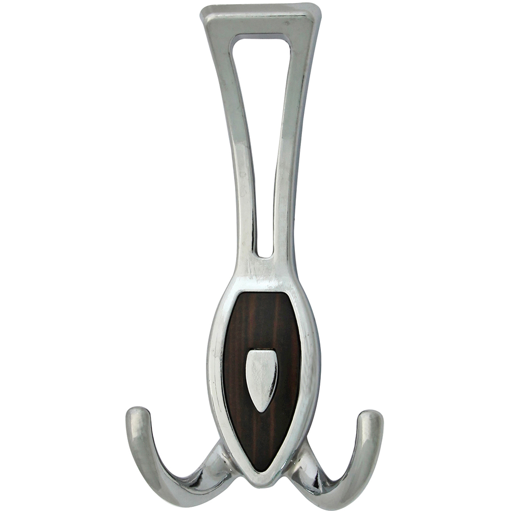 Cuier perete, 3 agatatori, metal, crom-wenge
