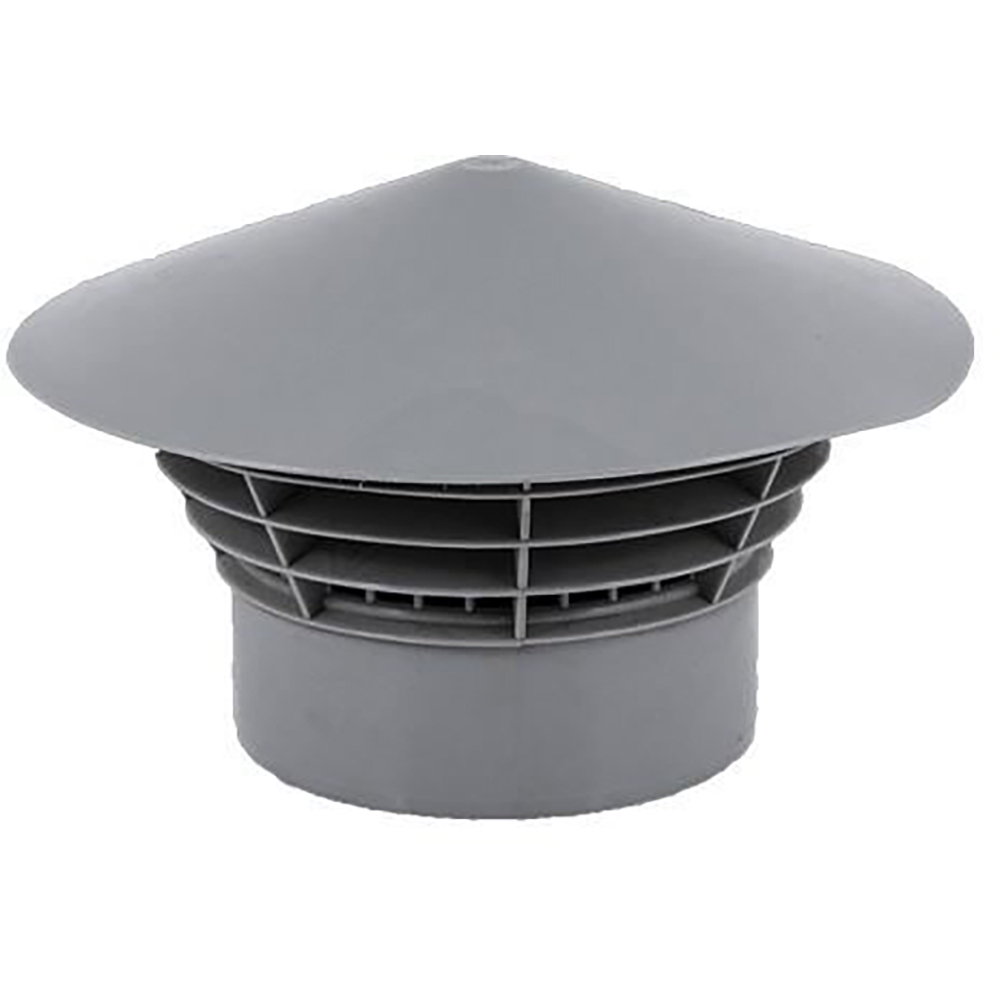 Piesa capat coloana de ventilatie, 75 mm, gri