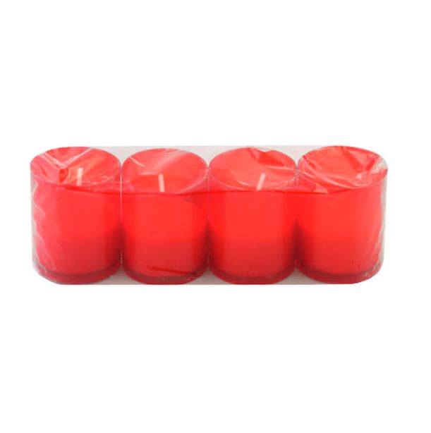 Candele decorative Tip5, ardere 48 ore, rosu, 4 buc