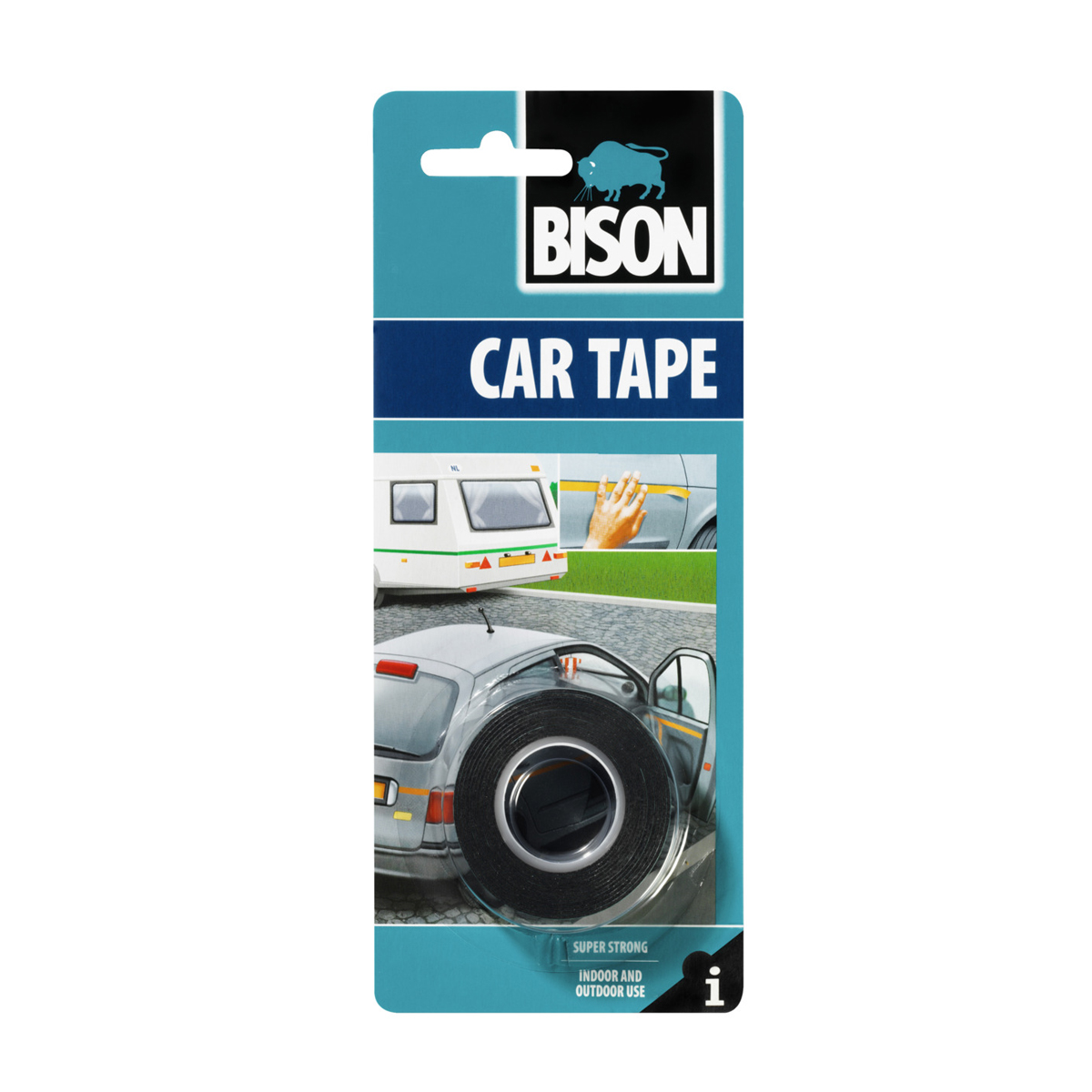 Banda adeziva auto Bison, 12 mm x 1.5 m, negru
