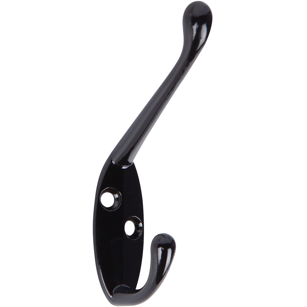 Cuier perete, 2 agatatori, metal, negru